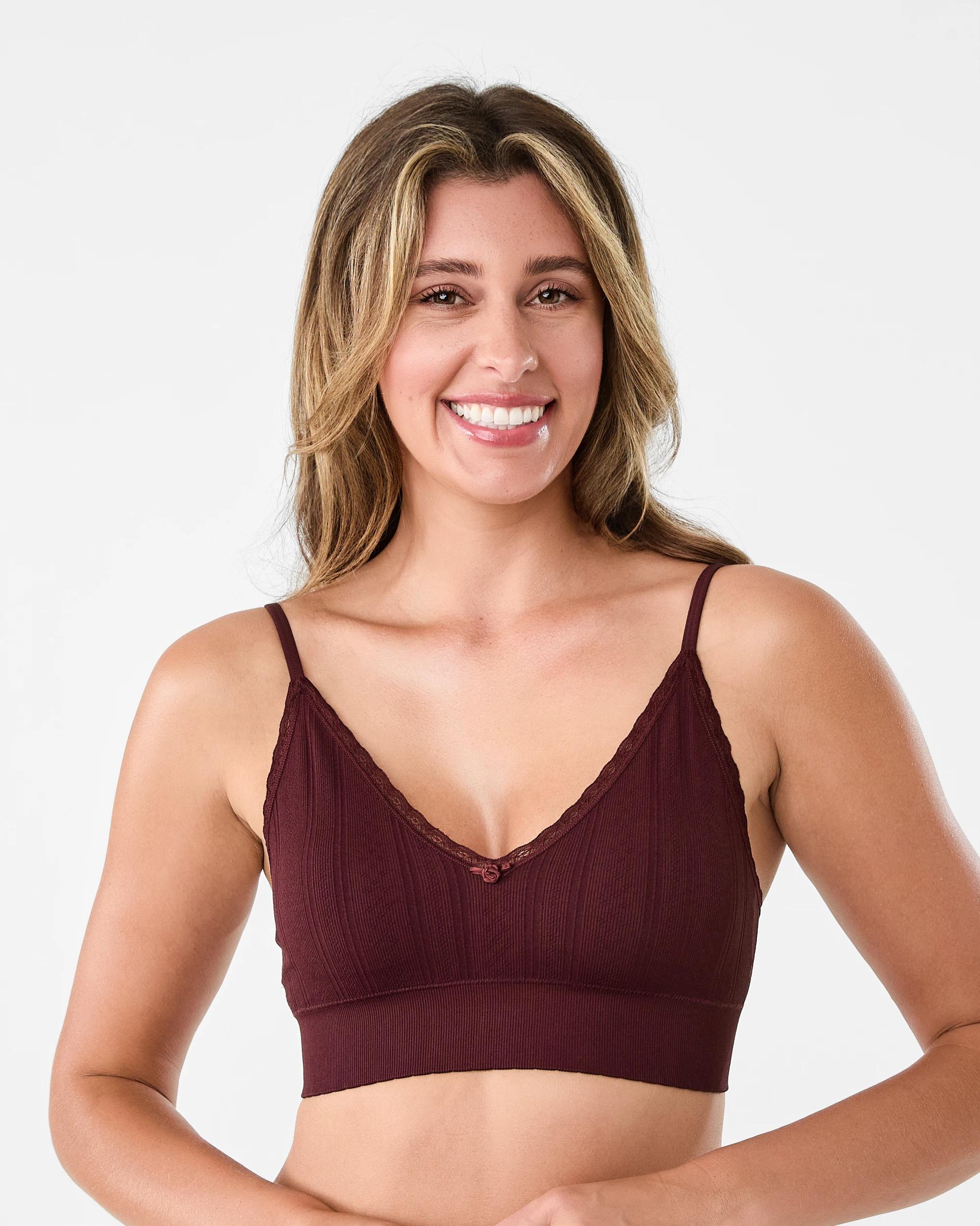 4 2 Pack Seamfree Rib Bralette Wntr Rose, 4 of 9