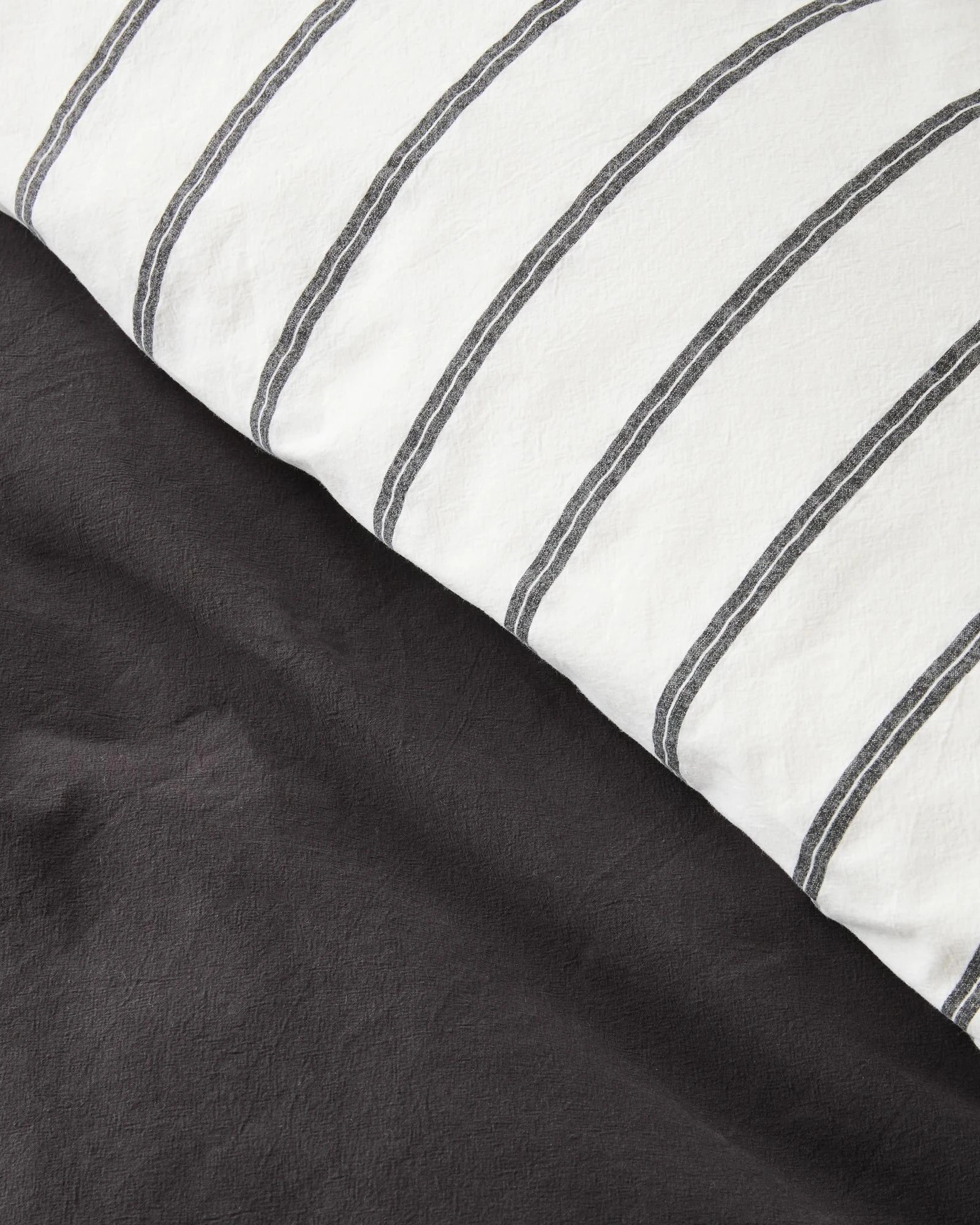 5 Arlo Stonewash Stripe Quilt Cover Set - Queen Bed - Black, 5 of 6