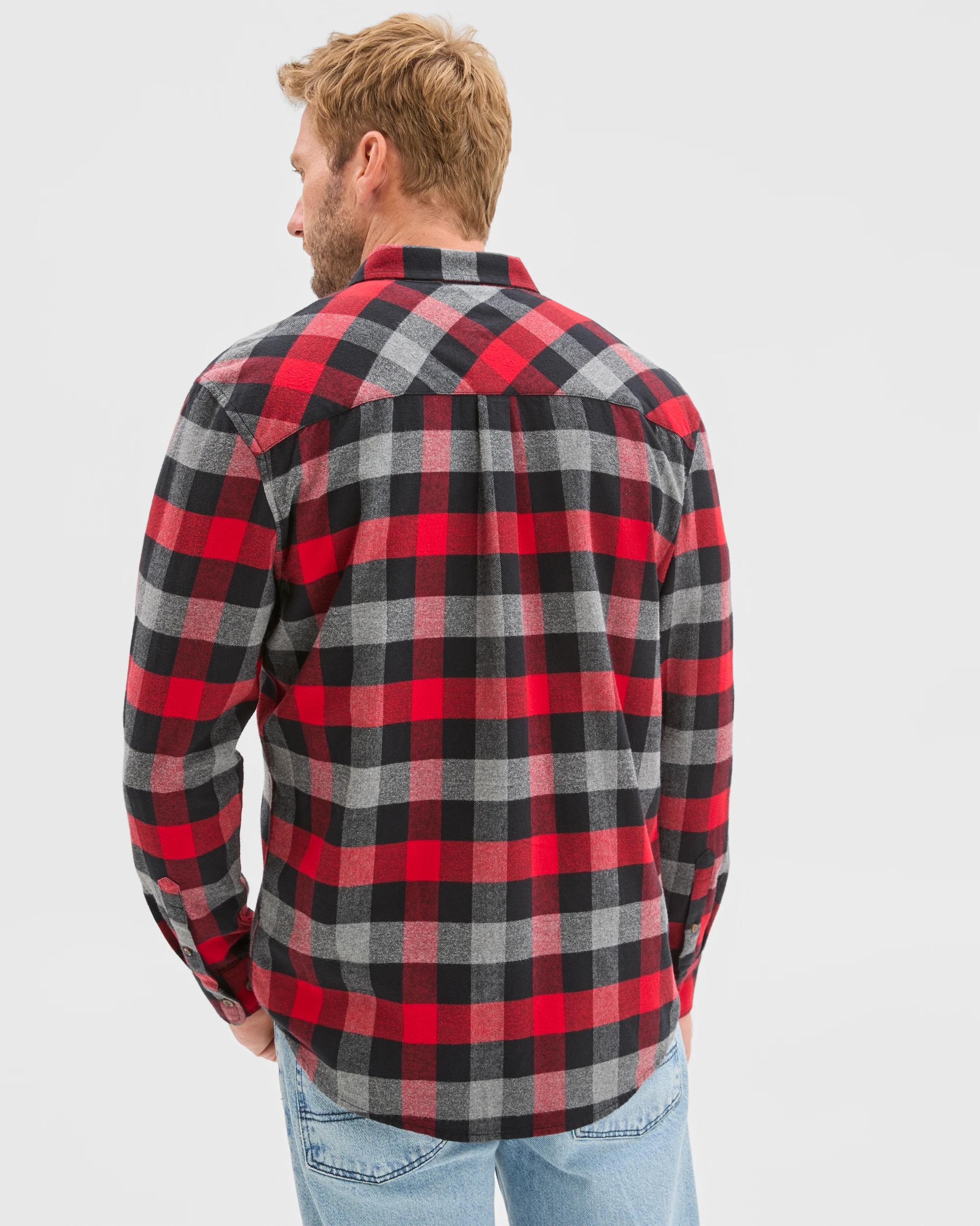 5 Target Australian Cotton Long Sleeve Flannelette Shirt RED, 5 of 5