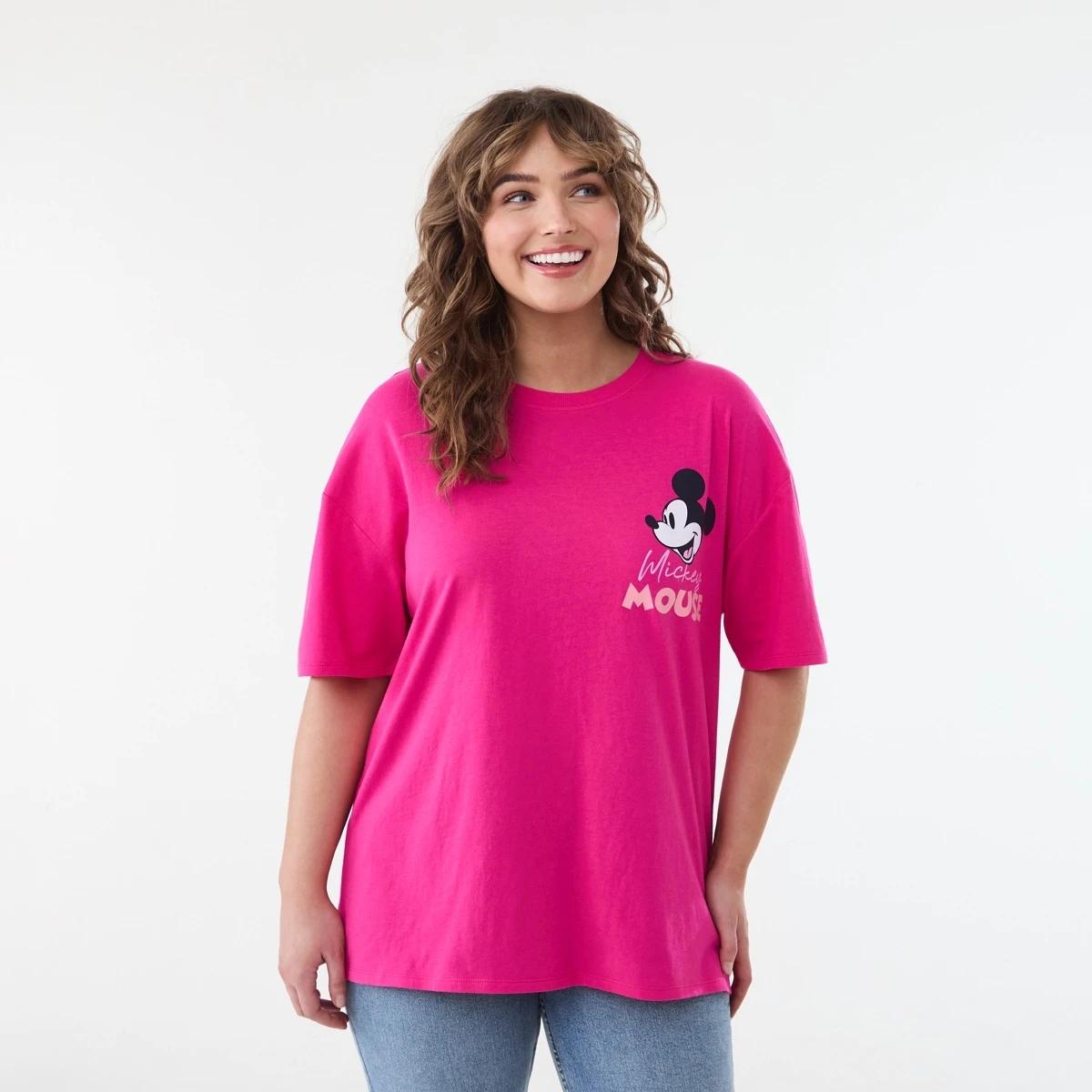 1 Short Sleeve Mickey Mouse License T-shirt MICKEY BEETROOT PINK, 1 of 6