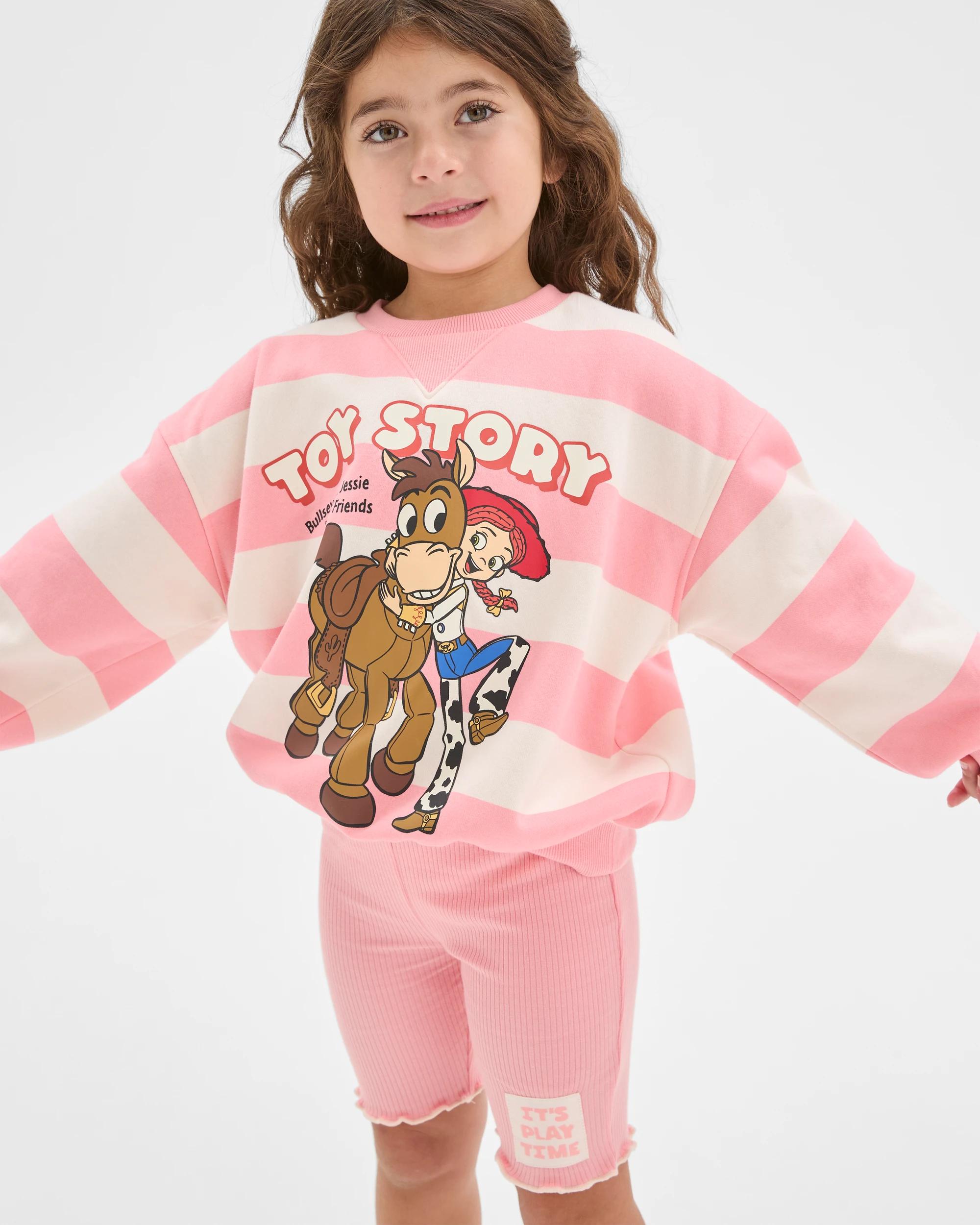 2 Disney Pixar Toy Story Australian Cotton Blend Fleece Top and Bike Shorts Set PINK, 2 of 6