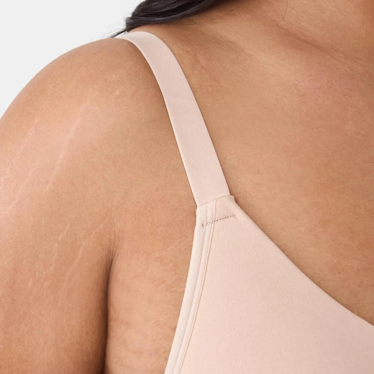 8 2 Pack Full Figure Wirefree Seamfree T-Shirt Bra SOFT SAND BEIGE, BLACK, 8 of 8