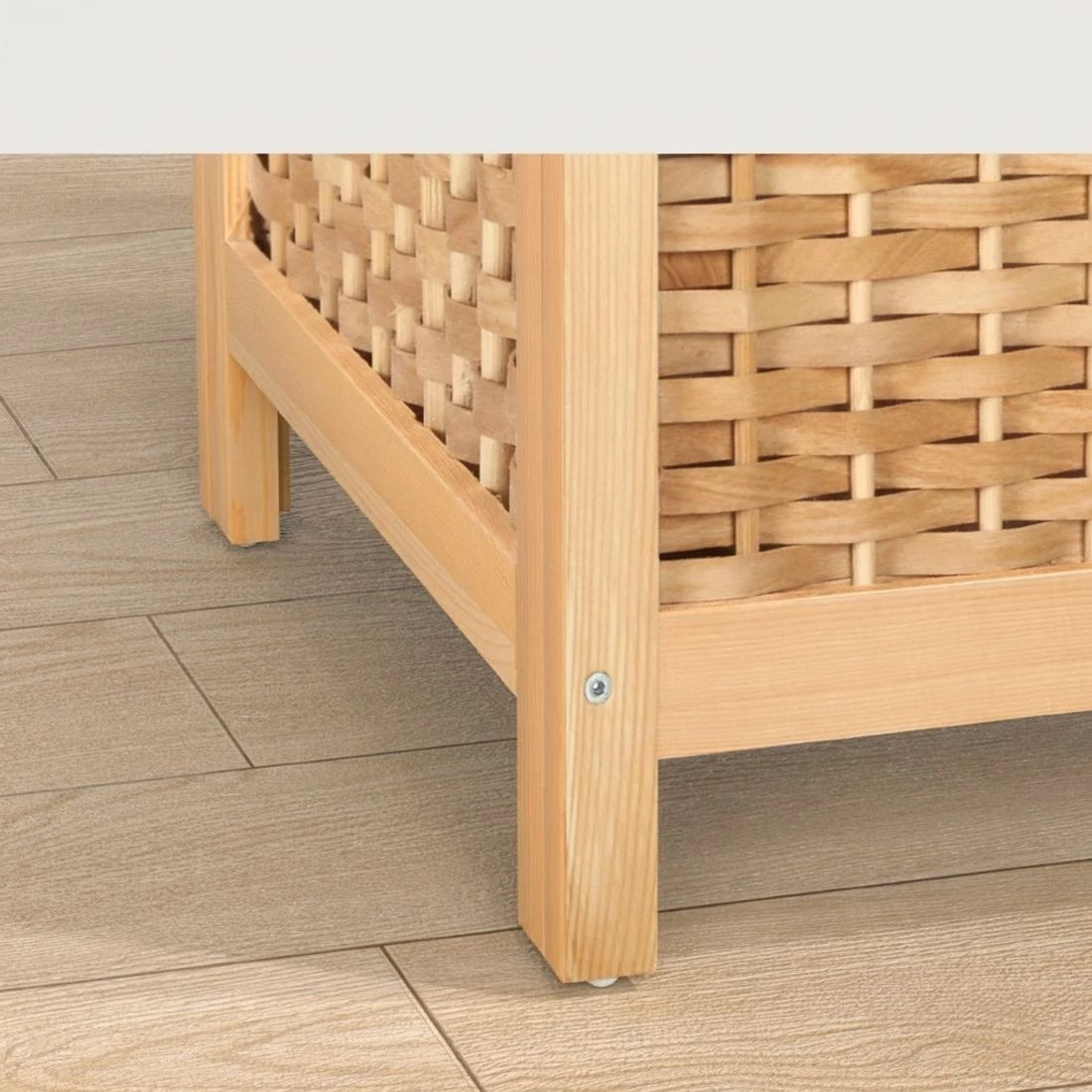 6 Artiss Laundry Hamper Wooden Bathroom Storage Cabinet - Brown, 6 of 6