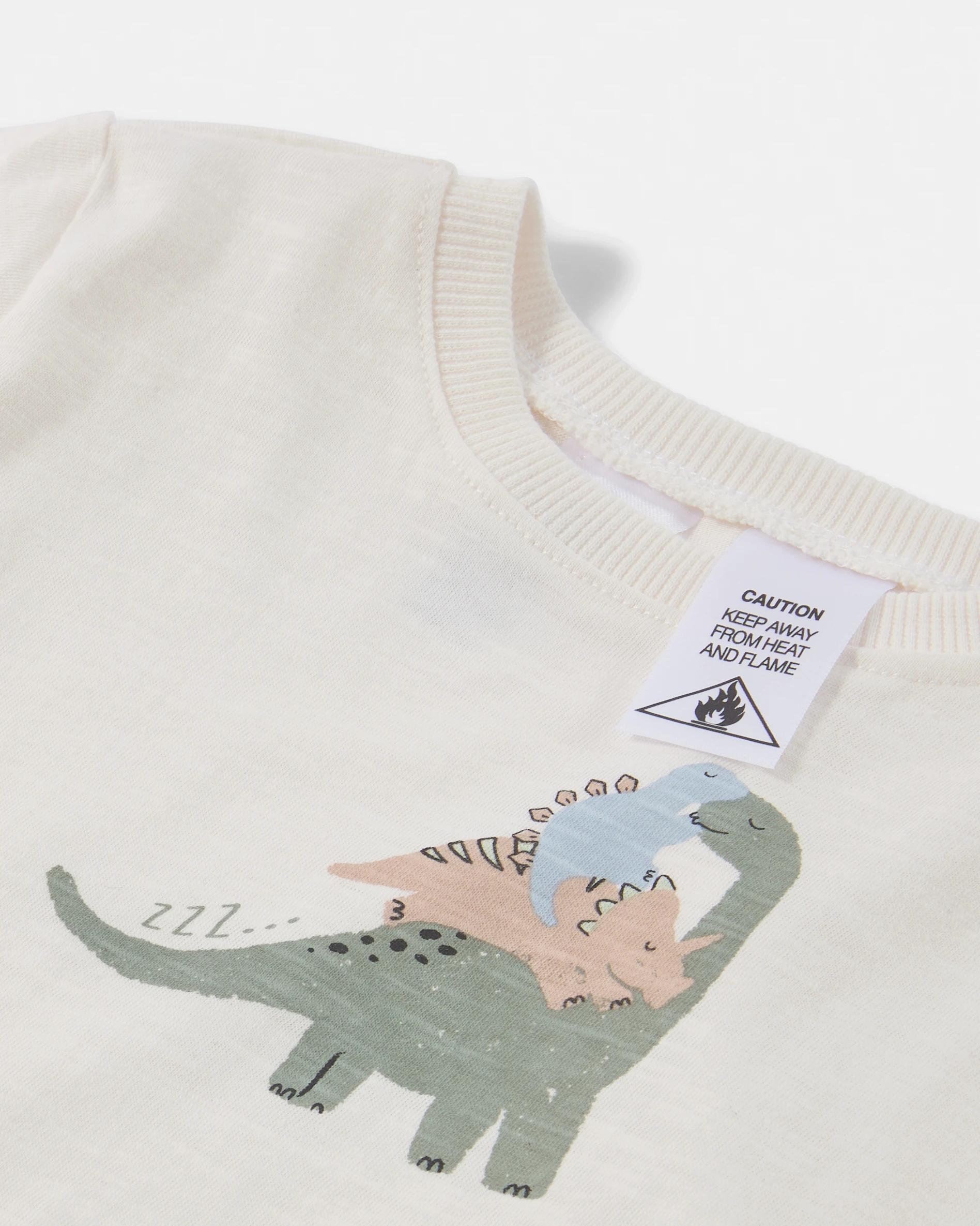 5 Short Sleeve Pyjama Set BEIGE DINOS, 5 of 7