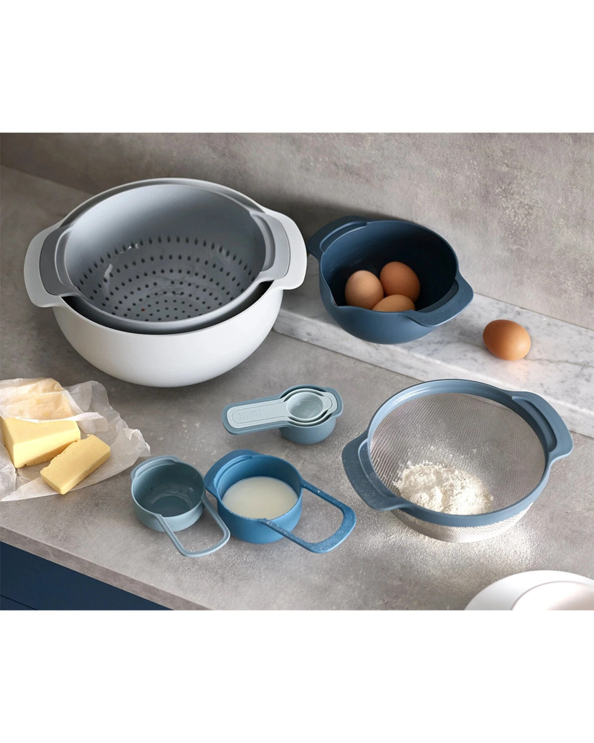 3 Joseph Joseph 9pc Nest 9 Plus Compact Food Preparation Bowl Set Sky - Multi, 3 of 4