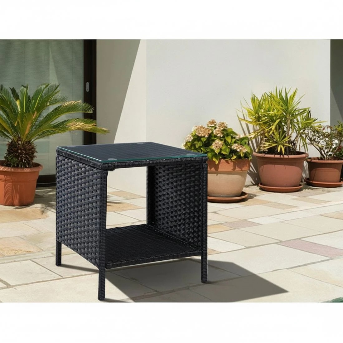 6 Gardeon 3PC Recliner Chairs Table Sun lounge Wicker Outdoor Furniture Adjustable - Black, 6 of 7