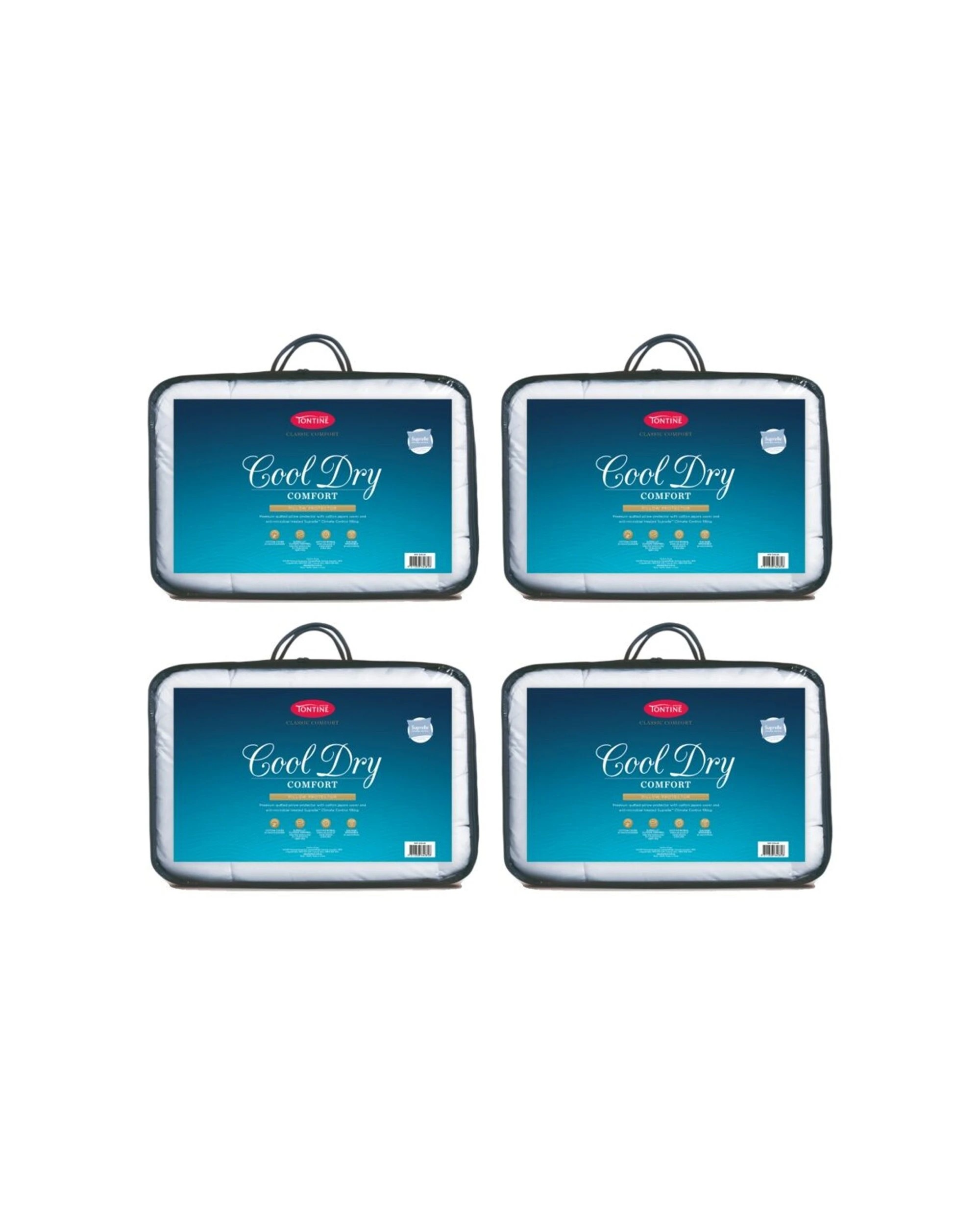 1 Tontine Classic Comfort Cool Dry Pillow Protector Climate Control Standard 4PK - White, 1 of 4