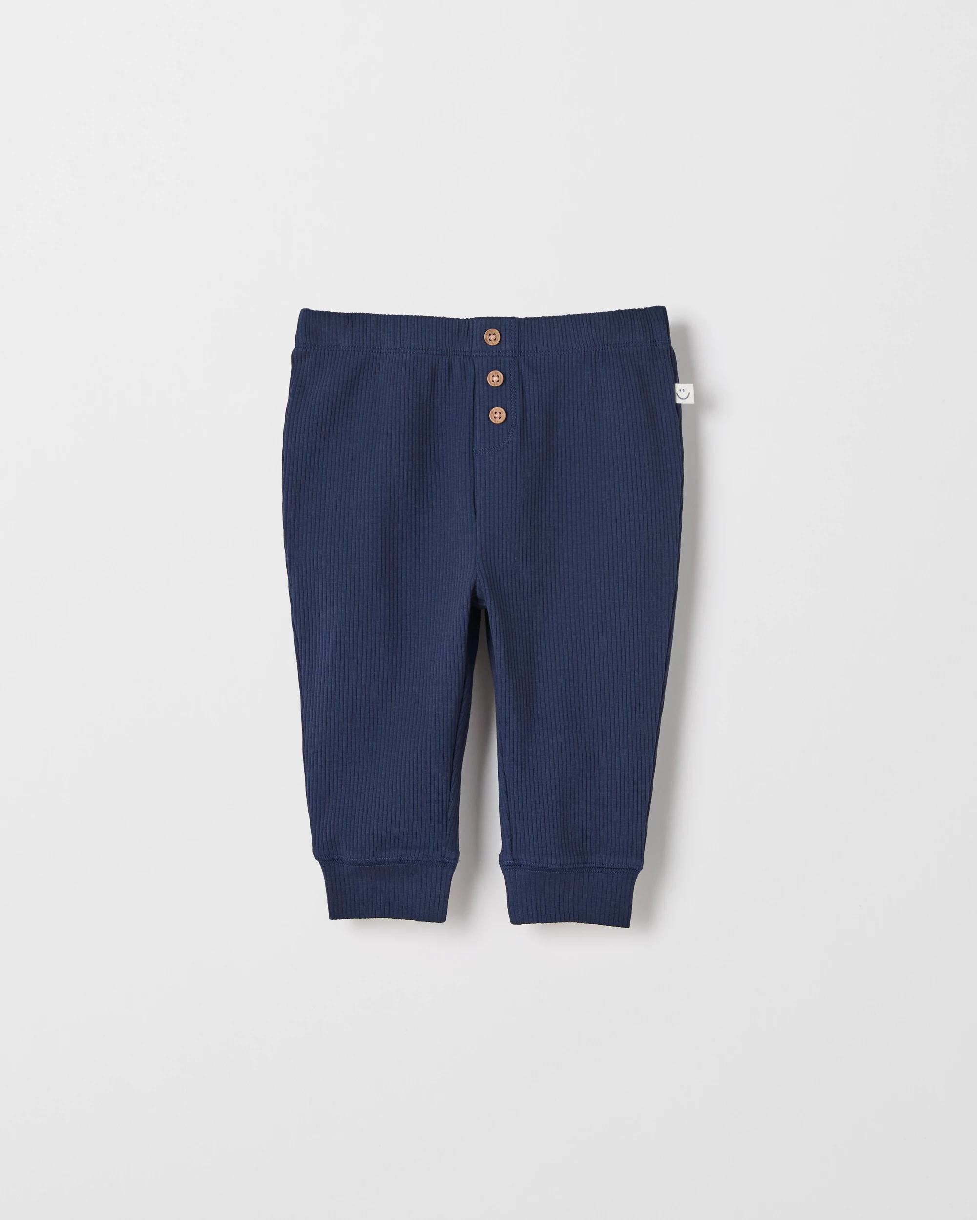 1 Target Baby Organic Cotton Buttoned Rib Leggings BLACK IRIS (NAVY), 1 of 2
