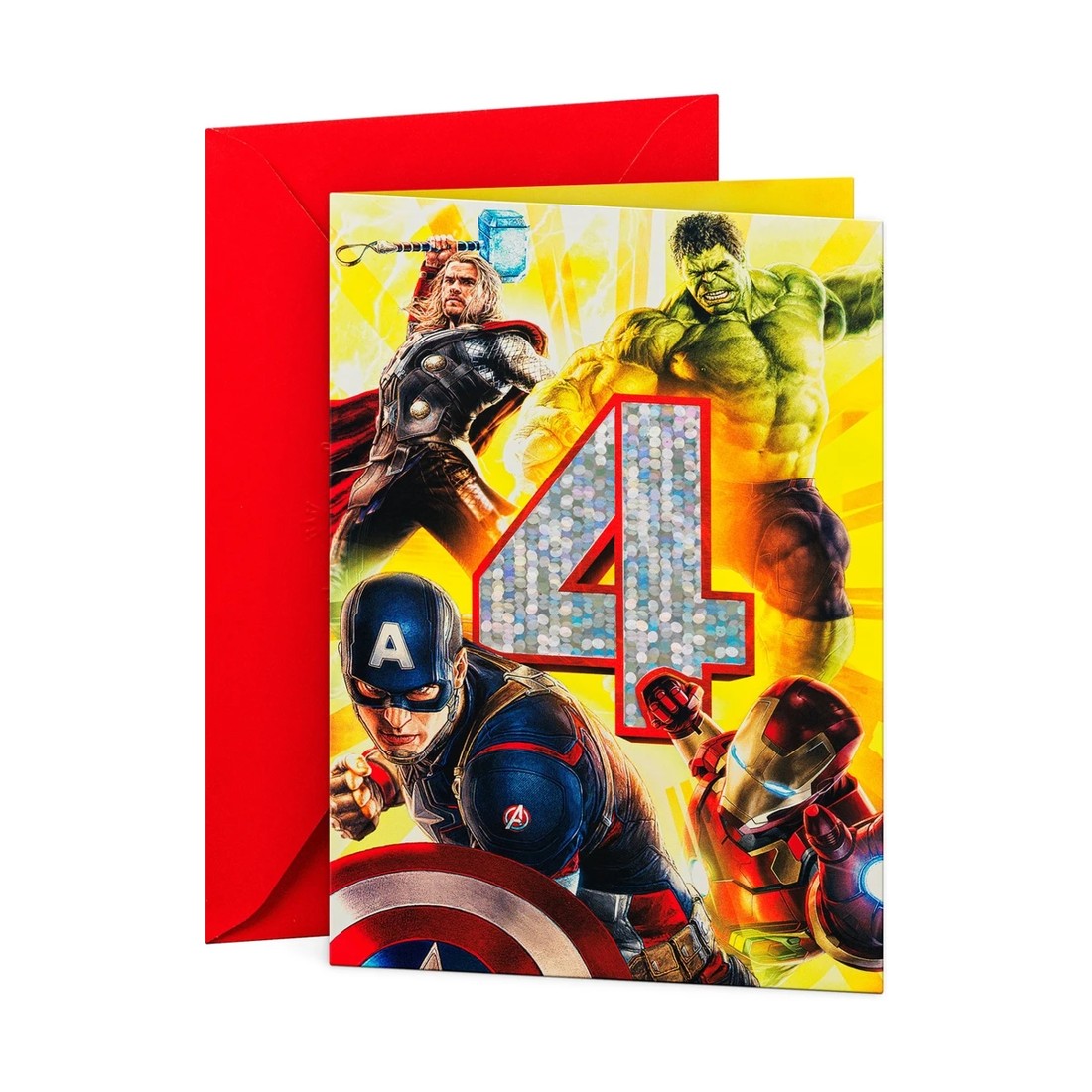 1 Hallmark Marvel Avengers Birthday Card - Age 4, 1 of 3