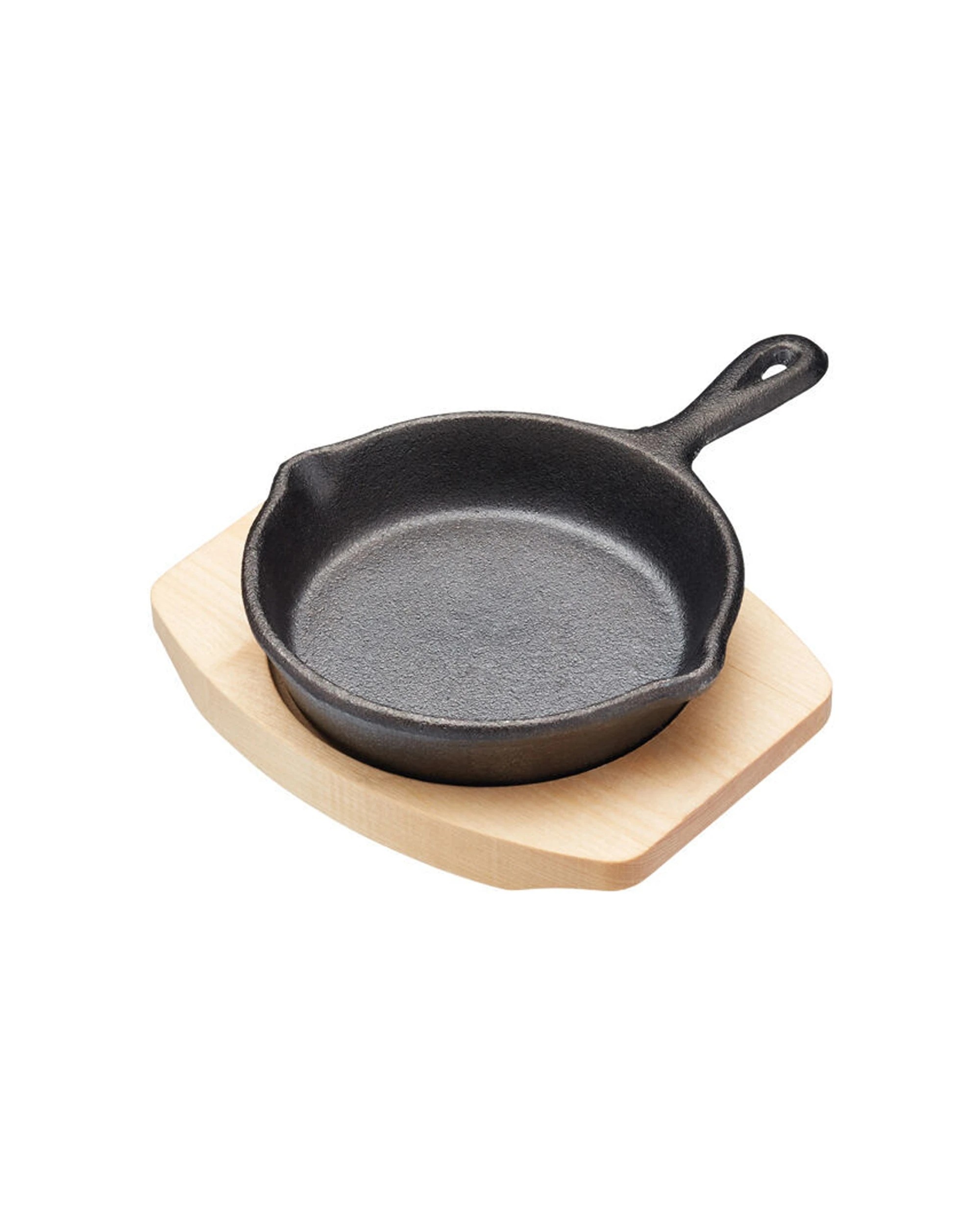 2 Artesa 4PK Cast Iron Round Small Fry Pan Serving Skillet with Wooden Board 11xm - Black, 2 of 5