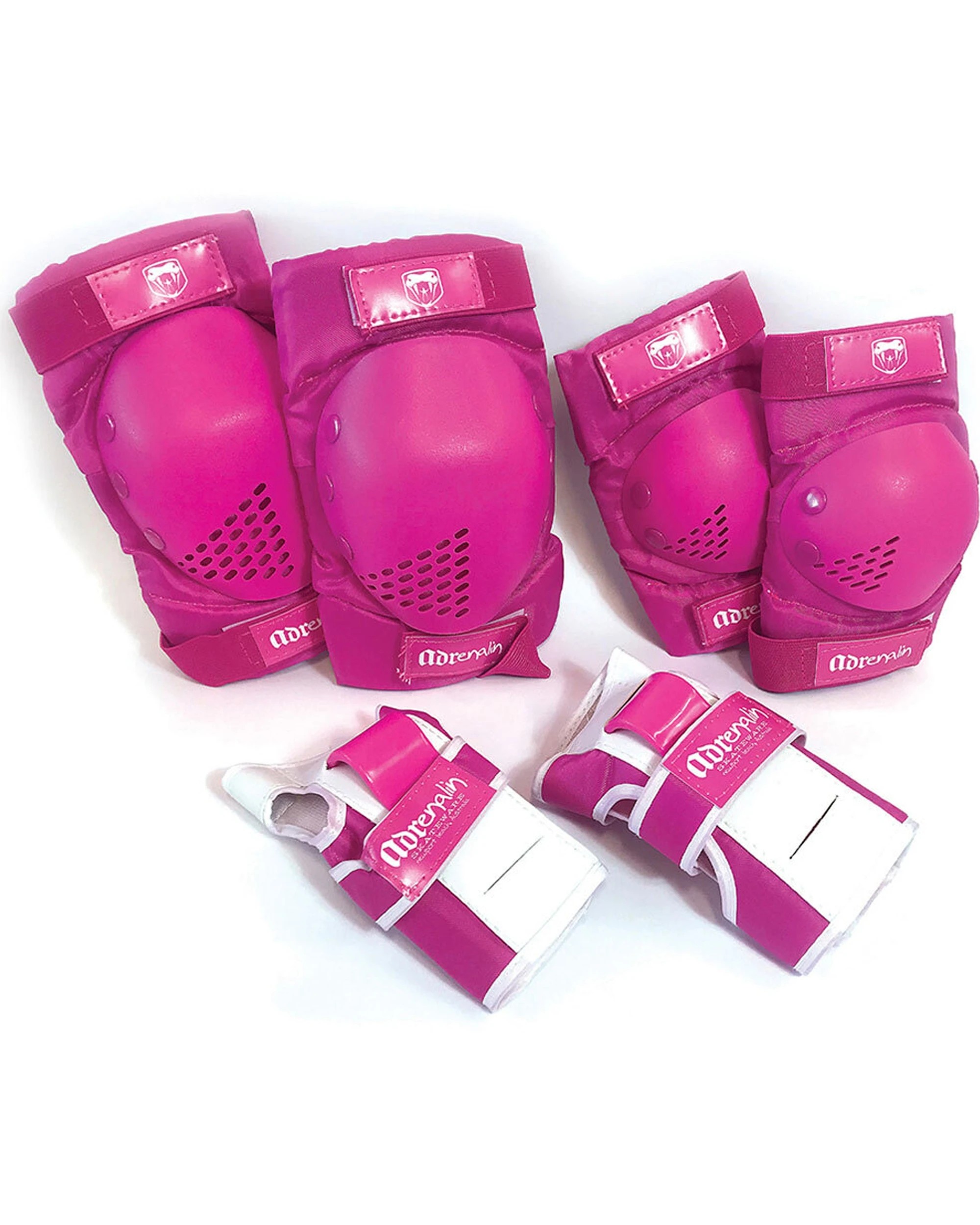 1 6pc Adrenalin Skate Protection Youth L 10-15y - Pink, 1 of 1