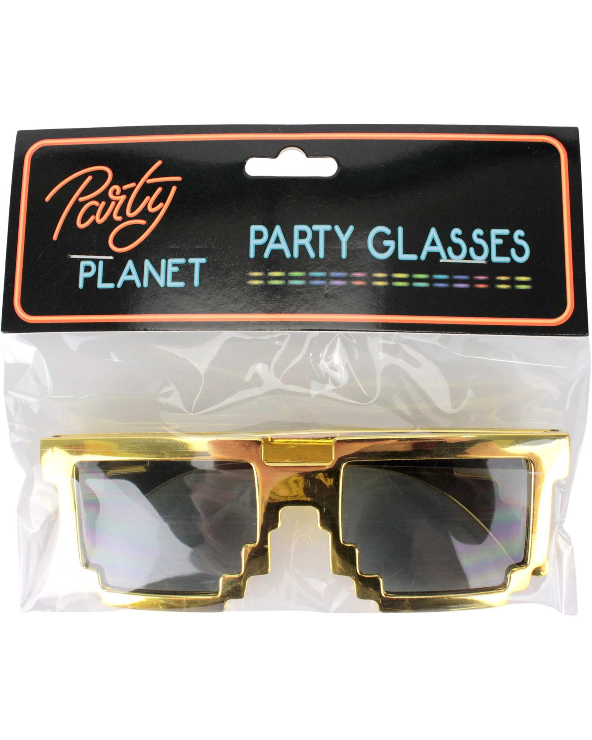 3 Party Planet Pixel Party Glasses - Gold, 3 of 4