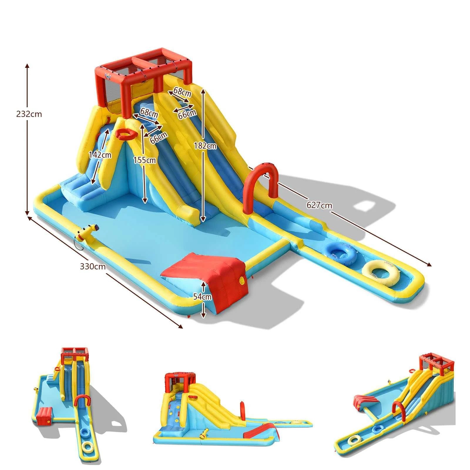 2 Costway 7 in 1 Inflatable Dual Slide Water Park Bounce Castle w/Blower, 2 of 2