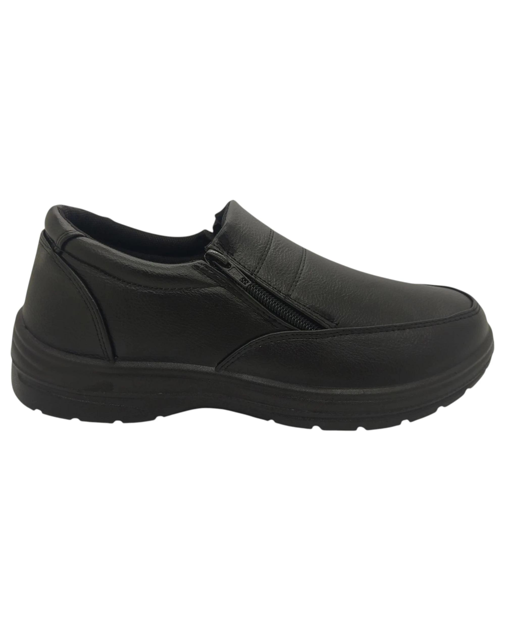 1 Grosby Mens Arnie Black Dress Work Casual Formal Slip On Shoes BLACK, 1 of 4