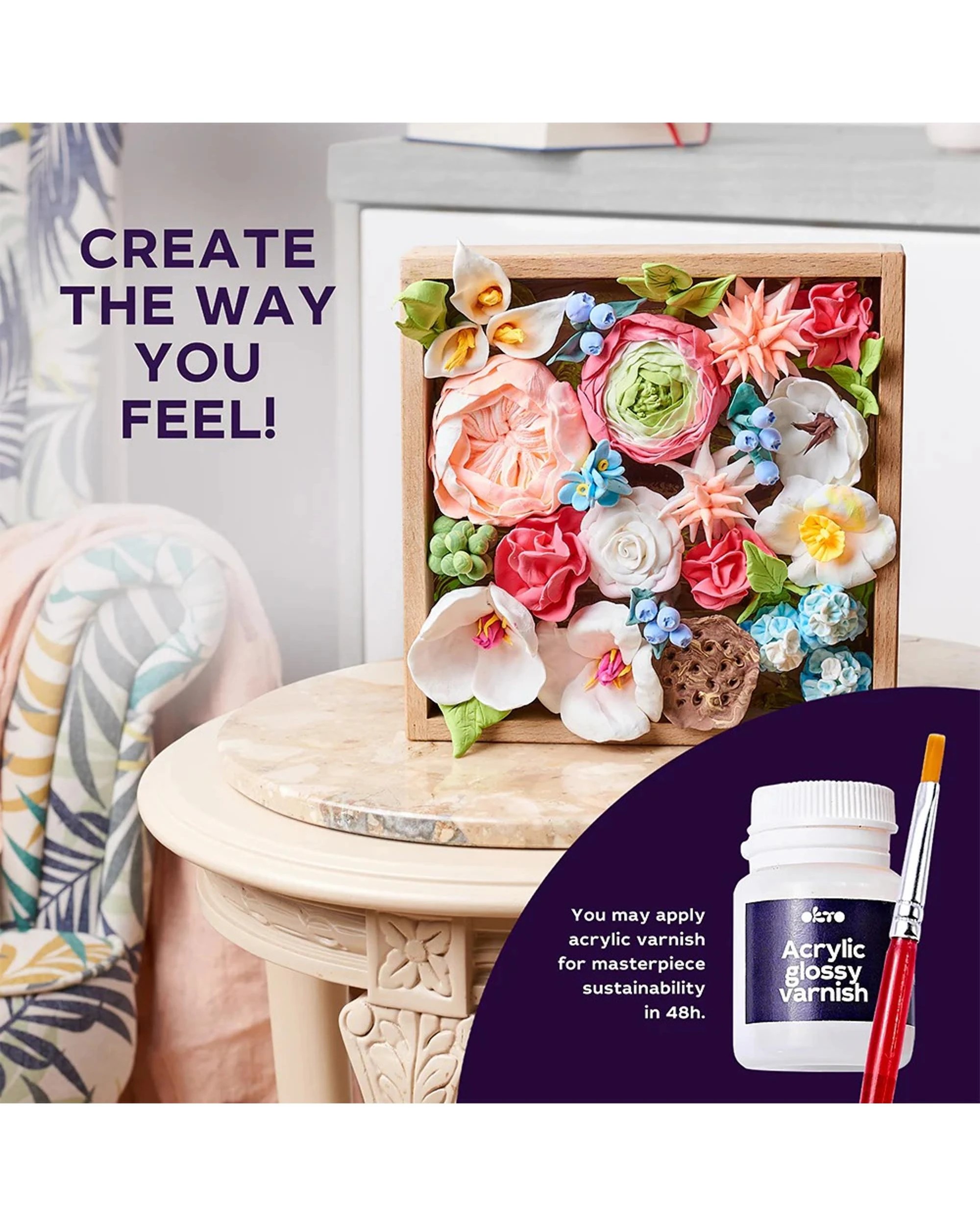 6 Okto Flowers Romance Sensory Art Wood And Craft Creative Set, 6 of 6