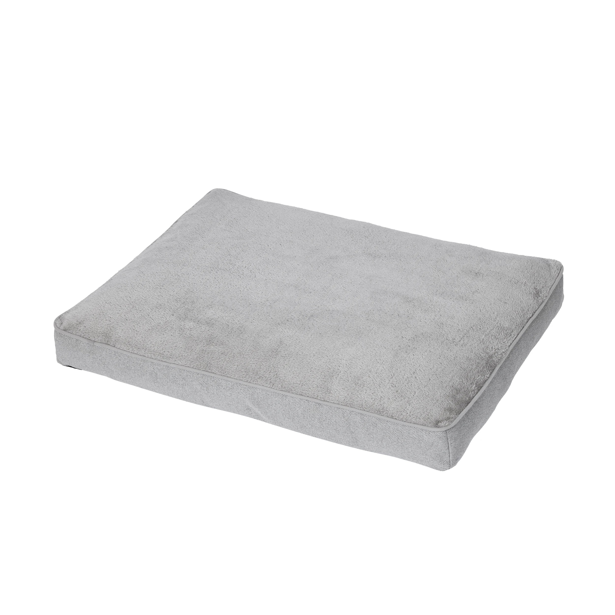 1 Pet Bed Rectangle Plush Top - Large, Grey, 1 of 7