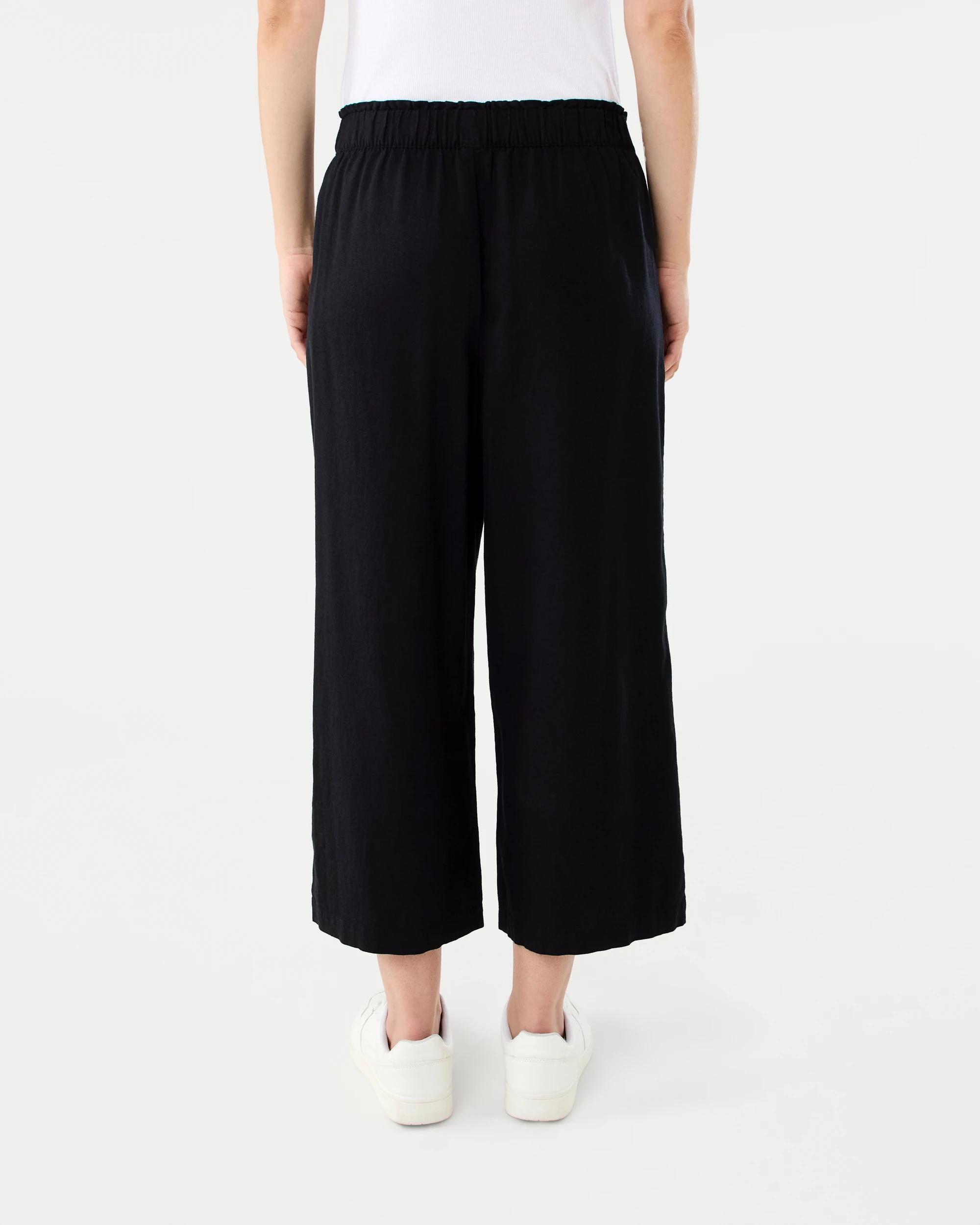 3 Linen Blend Culottes Black, 3 of 4