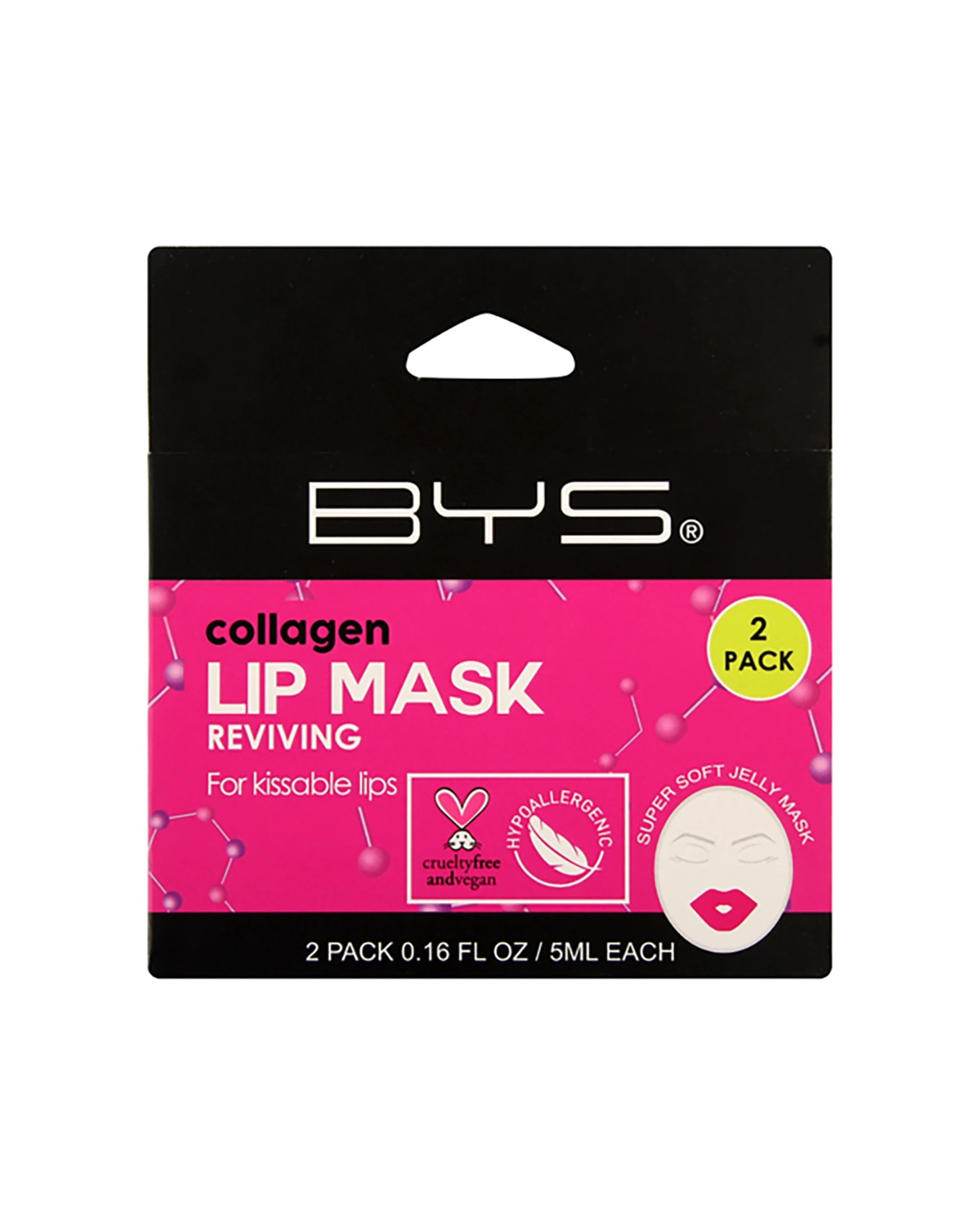 1 BYS 2pc Collagen Lip Mask Set Soothing Moisturising Plumping Treatment - Multi, 1 of 1