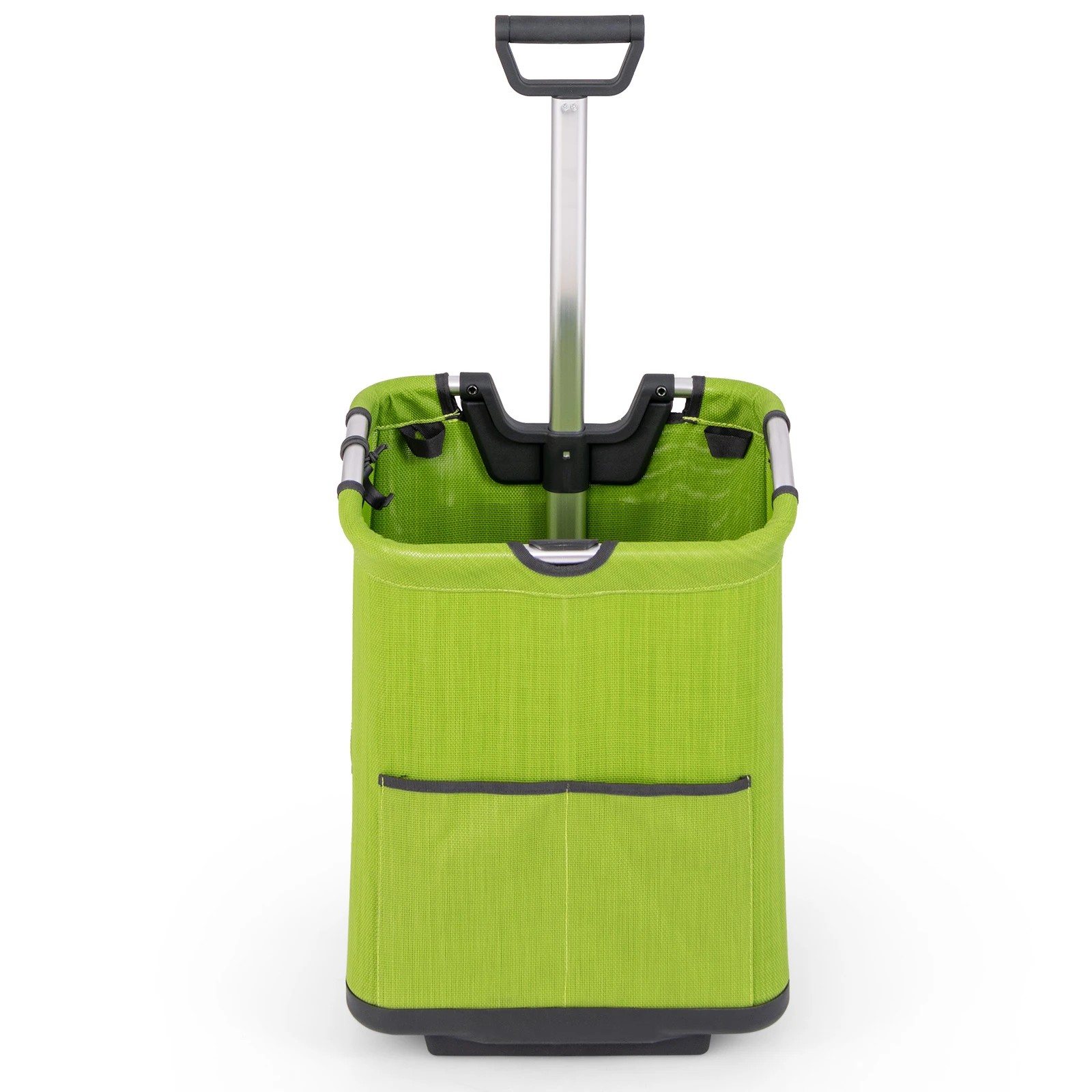 1 Costway 50L Folding Shopping Cart Portable Utility Cart w/3 Pockets - Green, 1 of 5