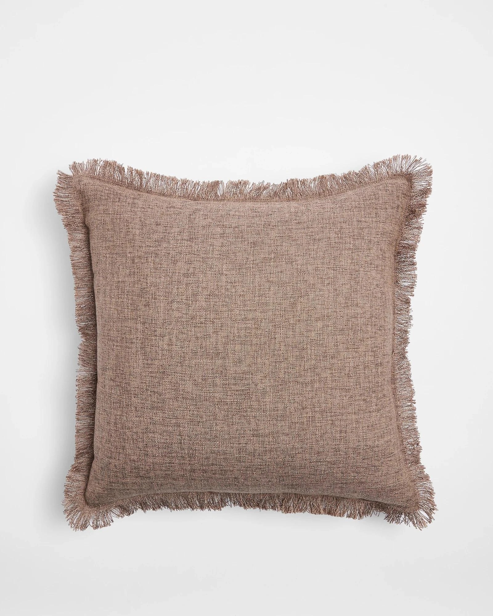 1 Target Ellerie Fringe Cushion - Brown, 1 of 2