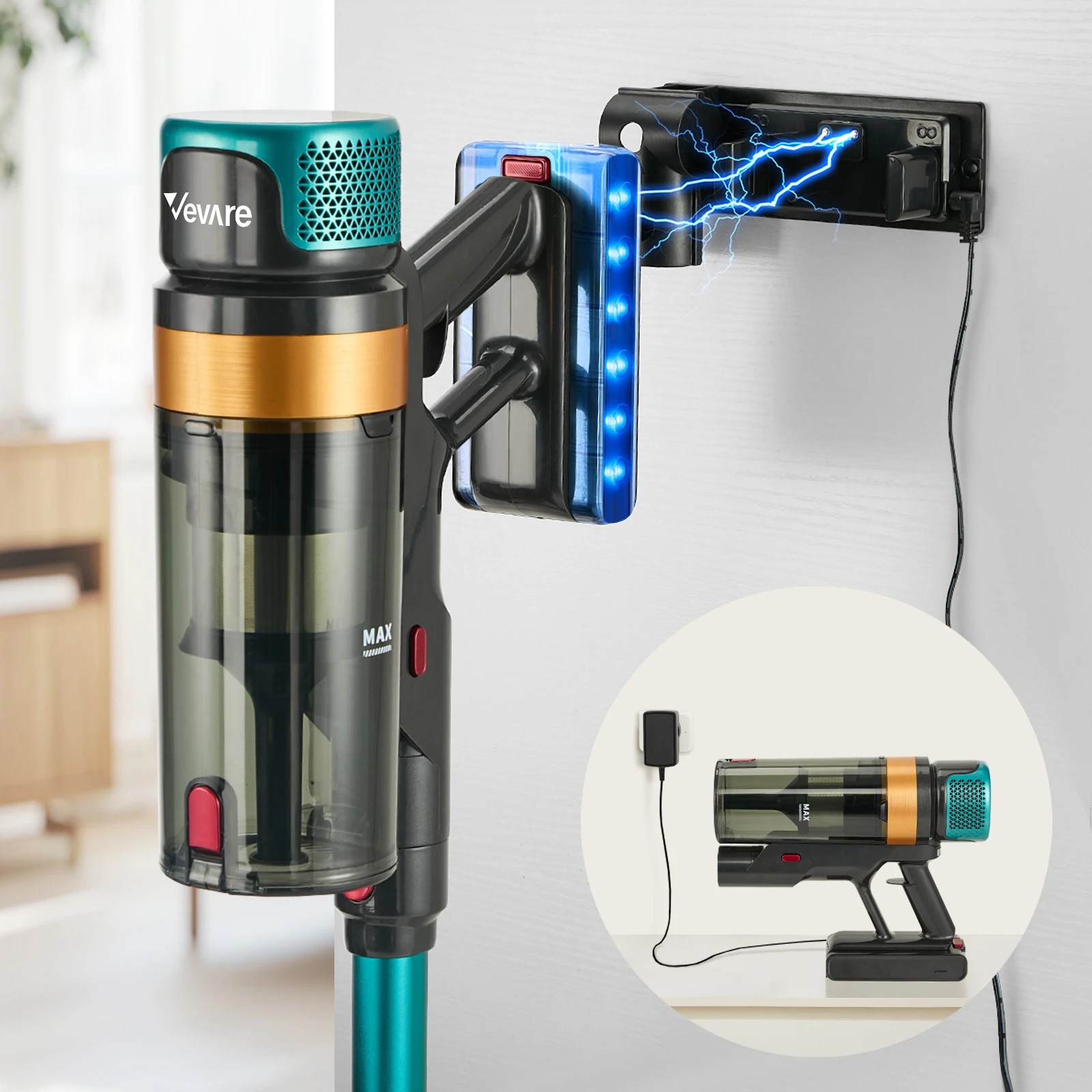 5 Vevare Cordless Stick Vacuum Cleaner Handstick Bagless Vac Handheld 45KPA - Multi, 5 of 10