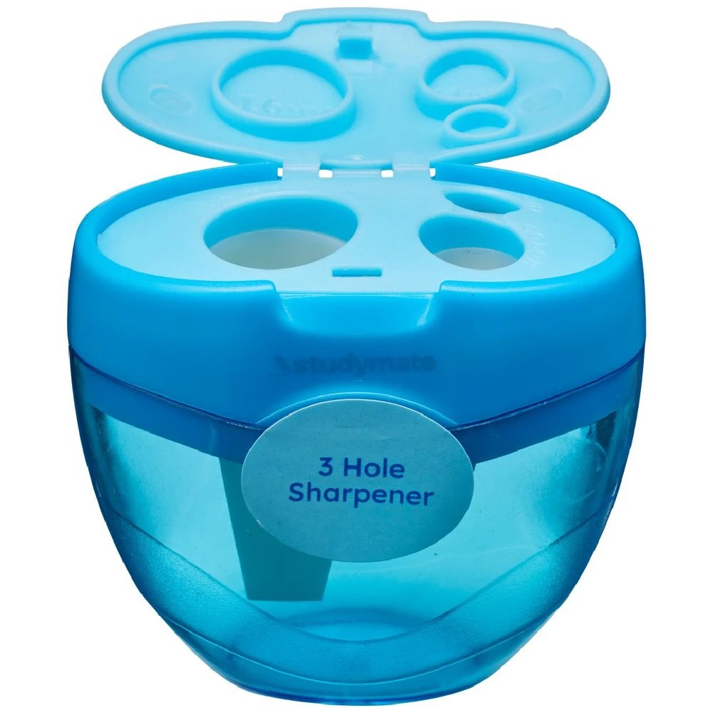 2 Studymate Barrel 3 Hole Sharpener Blue, 2 of 2