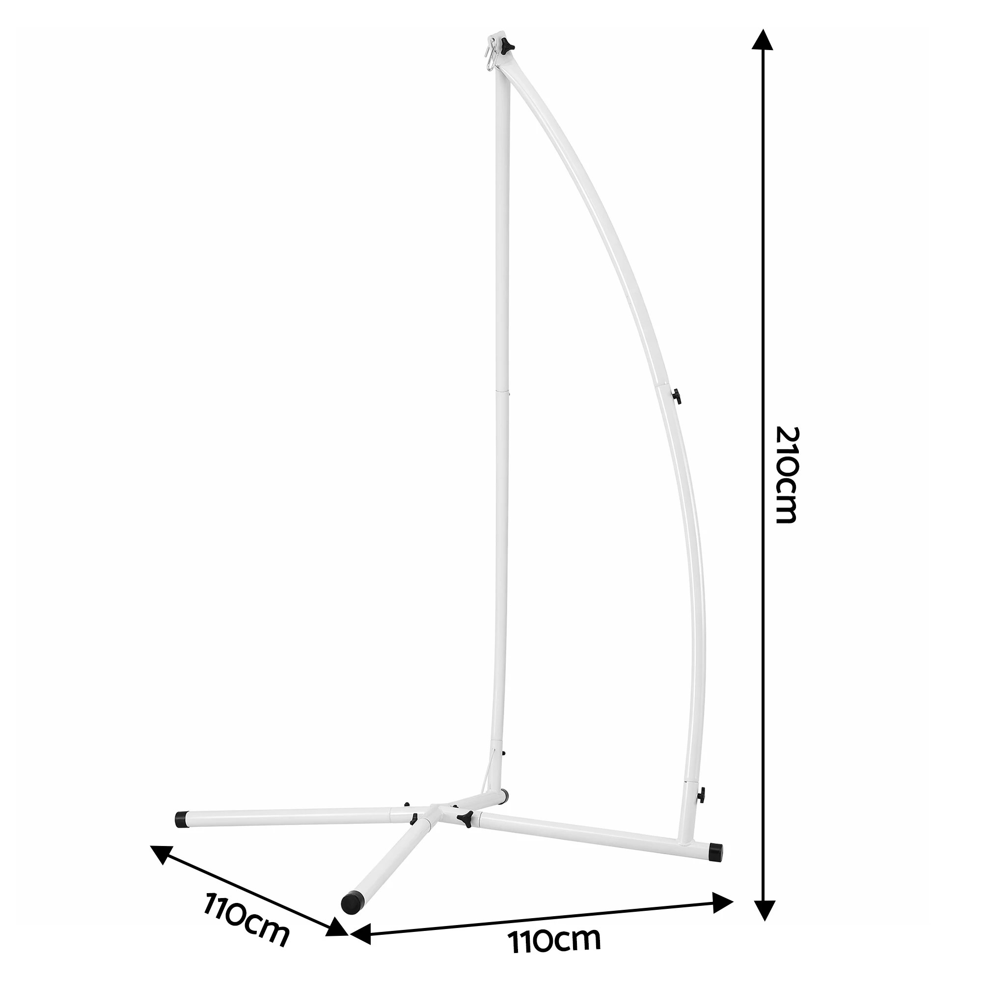 4 Gardeon Hammock Stand 150kg Capacity White Steel Frame for Hanging Hammock Chairs Outdoor Furniture - White, 4 of 8