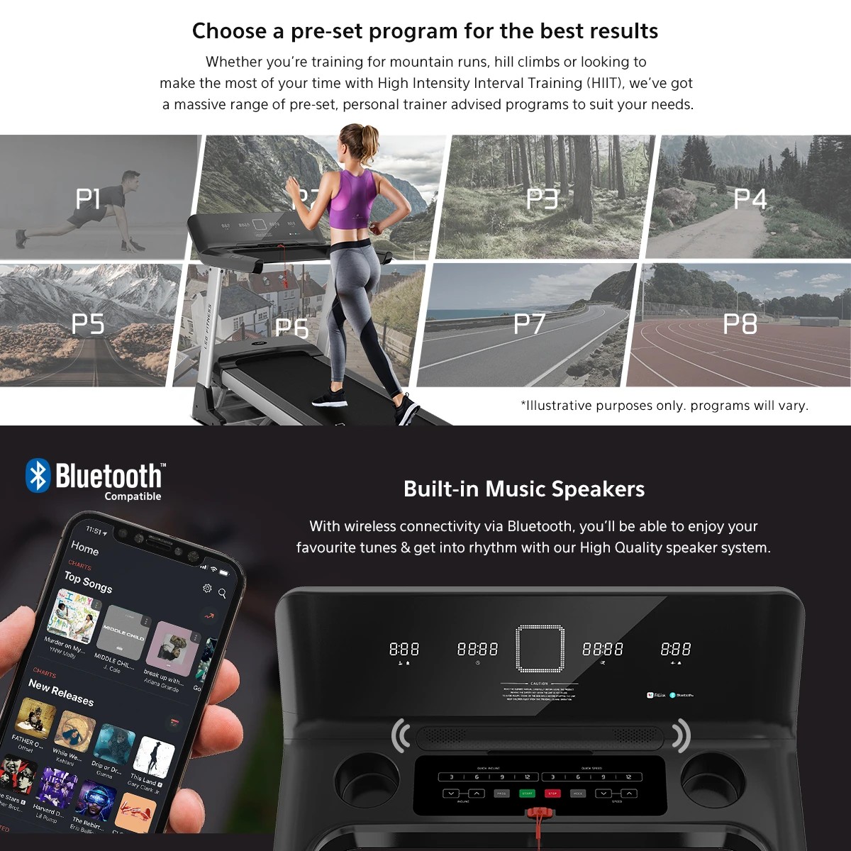 9 LSG Fitness VULCAN M2 Treadmill - Black, 9 of 10