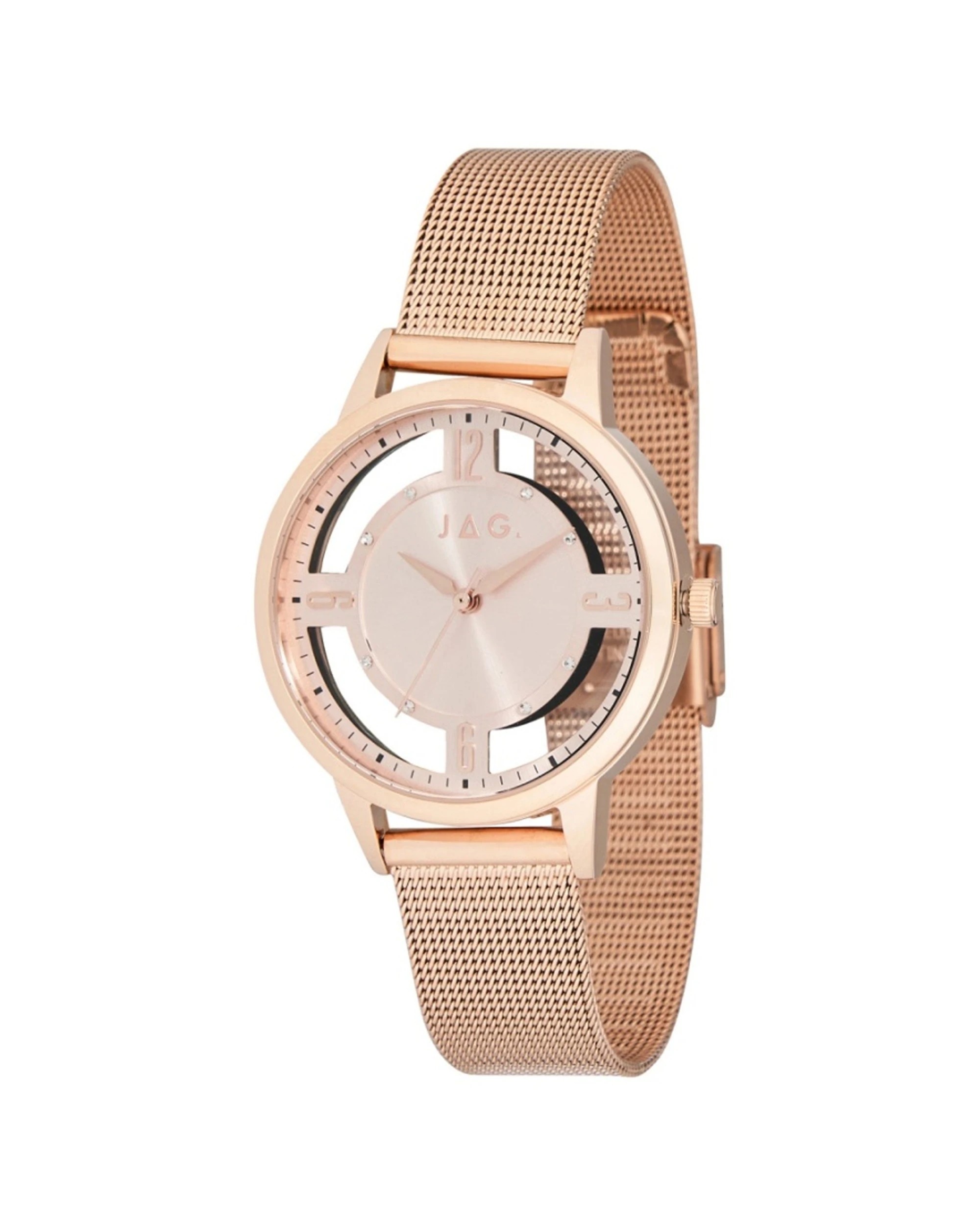 3 JAG Como Rose Gold Stainless Steel Mesh Band 36mm Watch 50m Water Resistant, 3 of 3