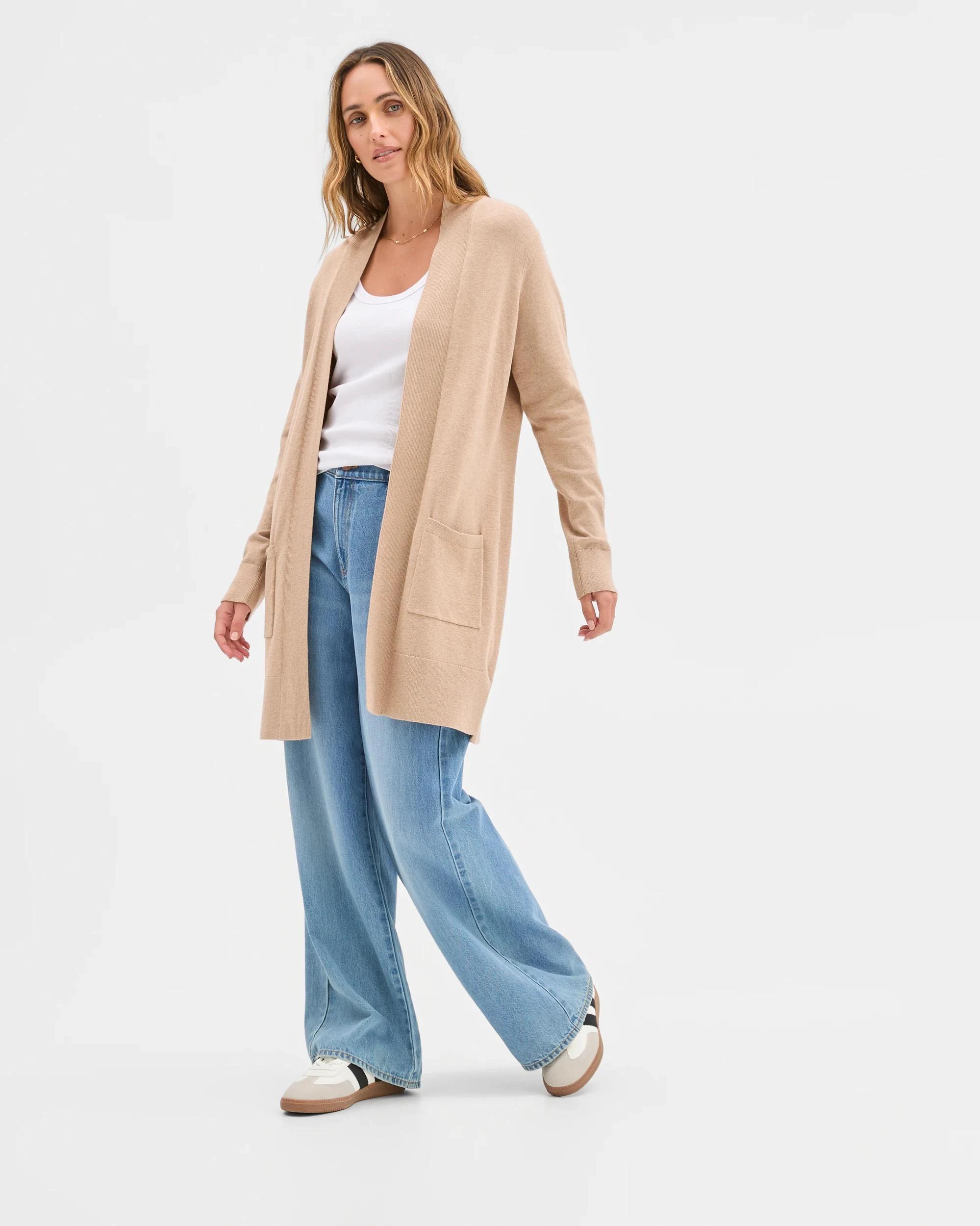 4 Target Woman Edge To Edge Rib Cardigan MOCHA MELANGE, 4 of 6