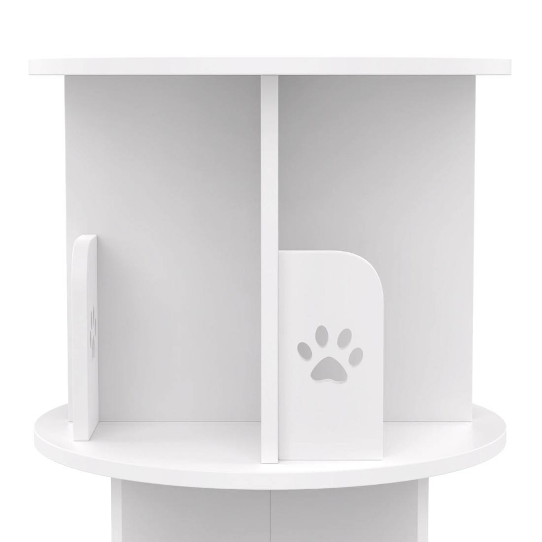 5 Advwin Rotating Bookshelf 2-Tier Wooden Bookcase Small Corner Standing Display Shelf Organizer - White, 5 of 8