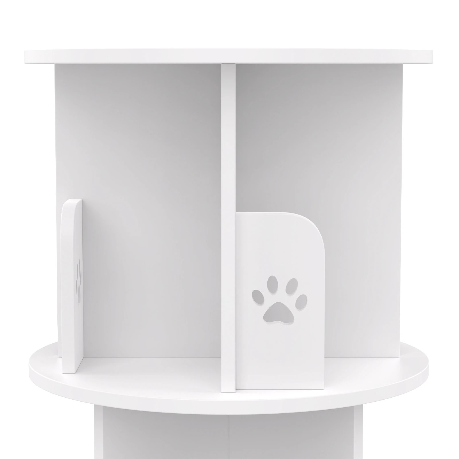 5 Advwin Rotating Bookshelf 2-Tier Wooden Bookcase Small Corner Standing Display Shelf Organizer - White, 5 of 8