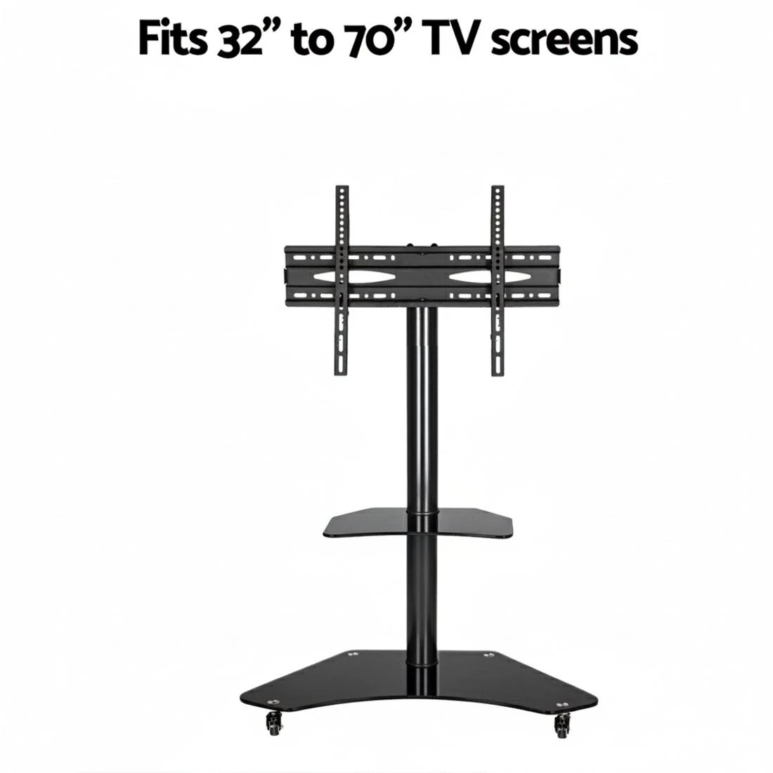 6 Artiss Mobile TV Stand for 32"-70" TVs Mount Bracket Portable Solid Trolley Cart - Black, 6 of 8