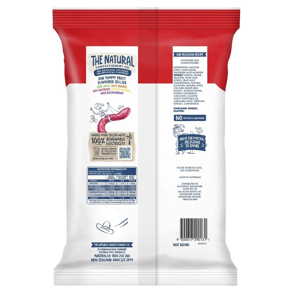 2 The Natural Confectionery Co. Snakes Lollies Party Size 1.1kg, 2 of 4