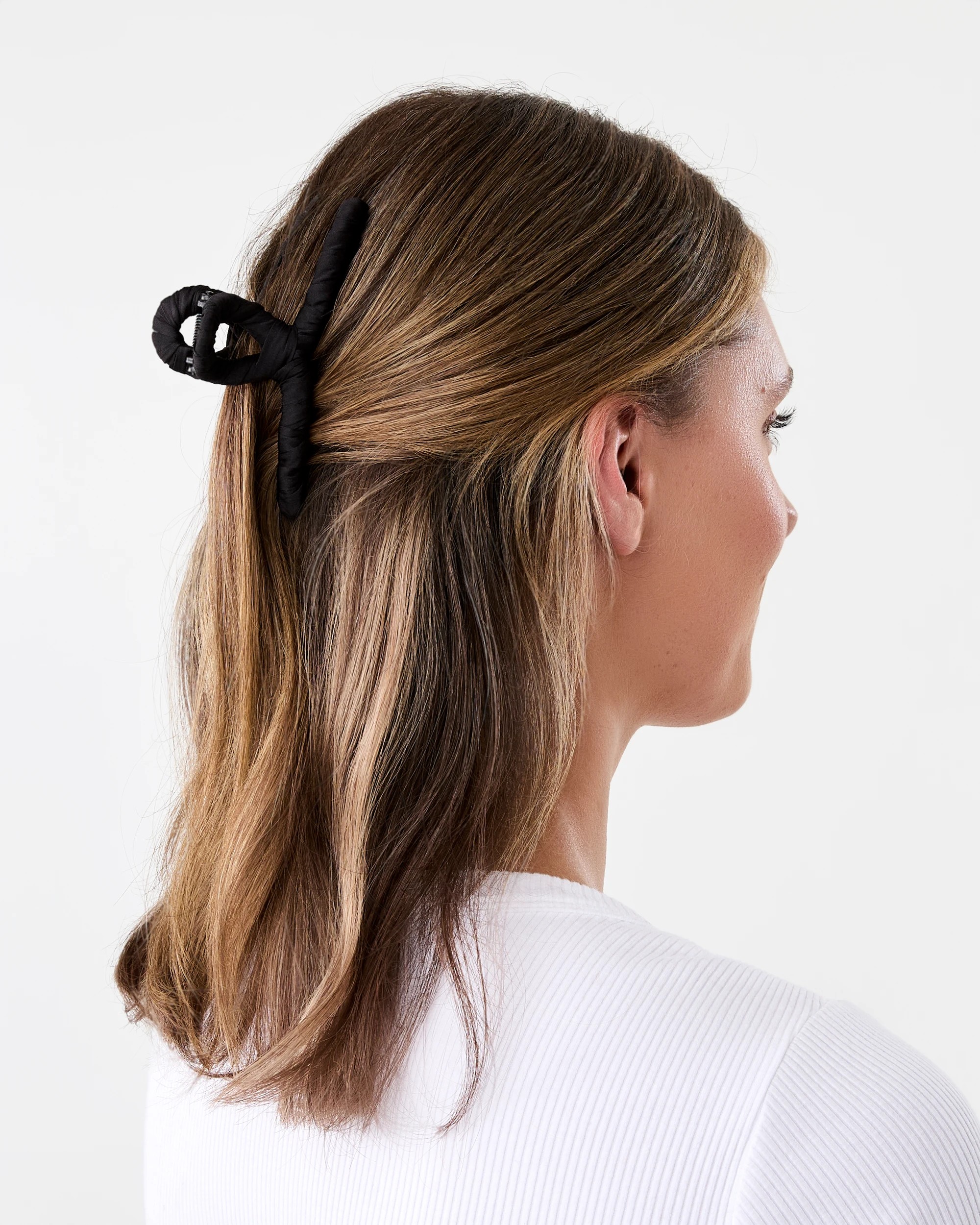 3 Black Plain Fabric Loop Claw Hair Clip, 3 of 4