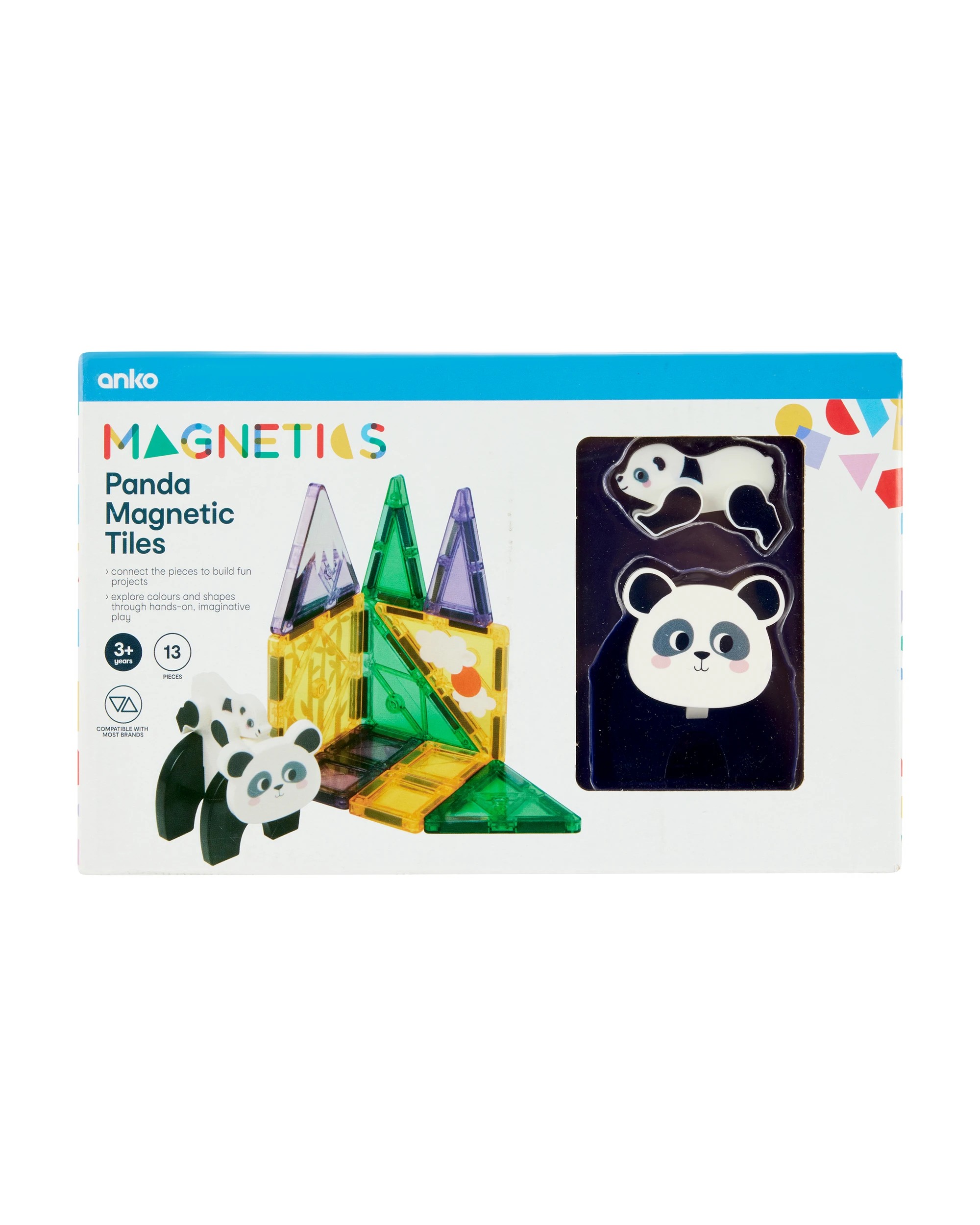 1 13 Piece Panda Magnetic Tiles, 1 of 9