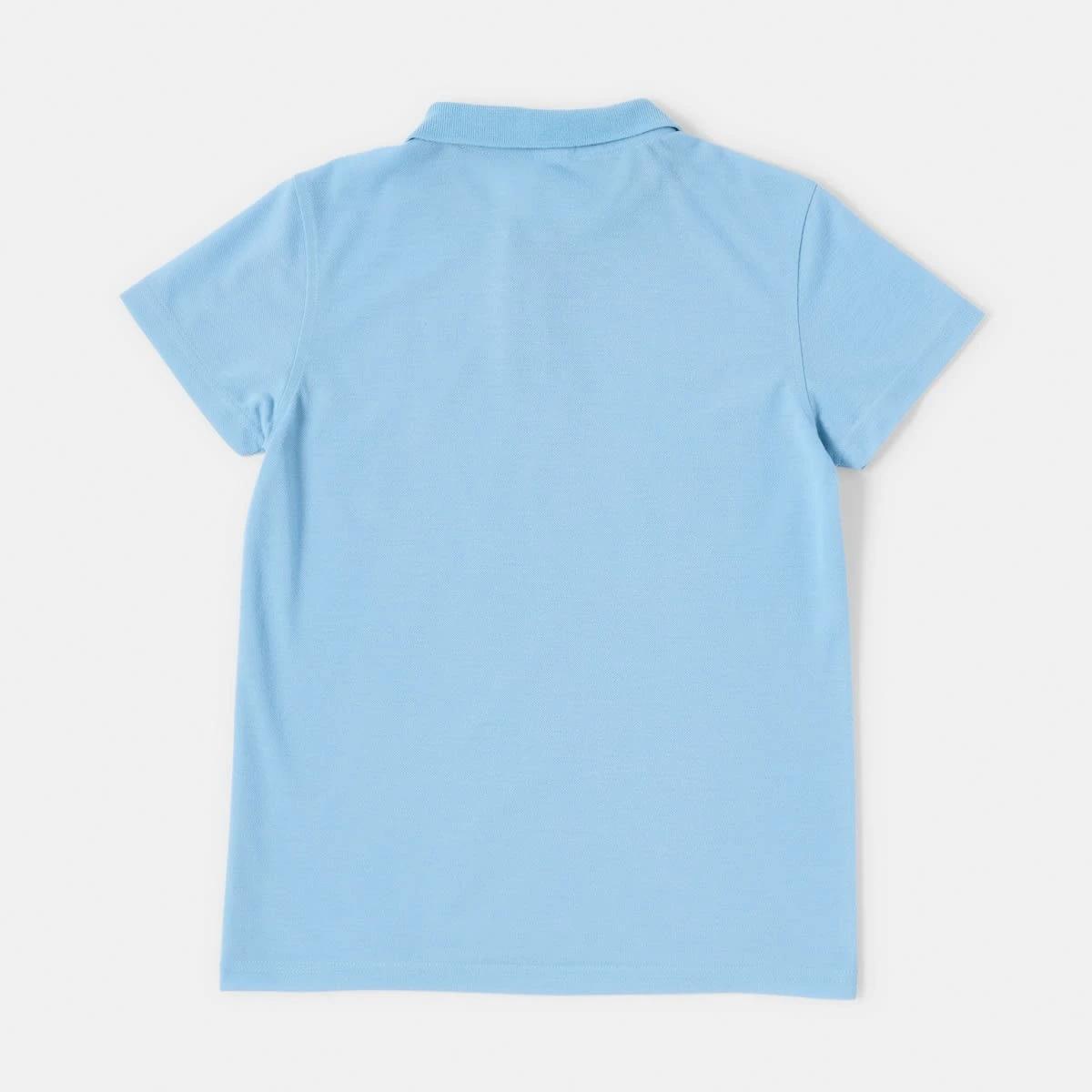 8 School Polo T-shirt Mid Blue, 8 of 8