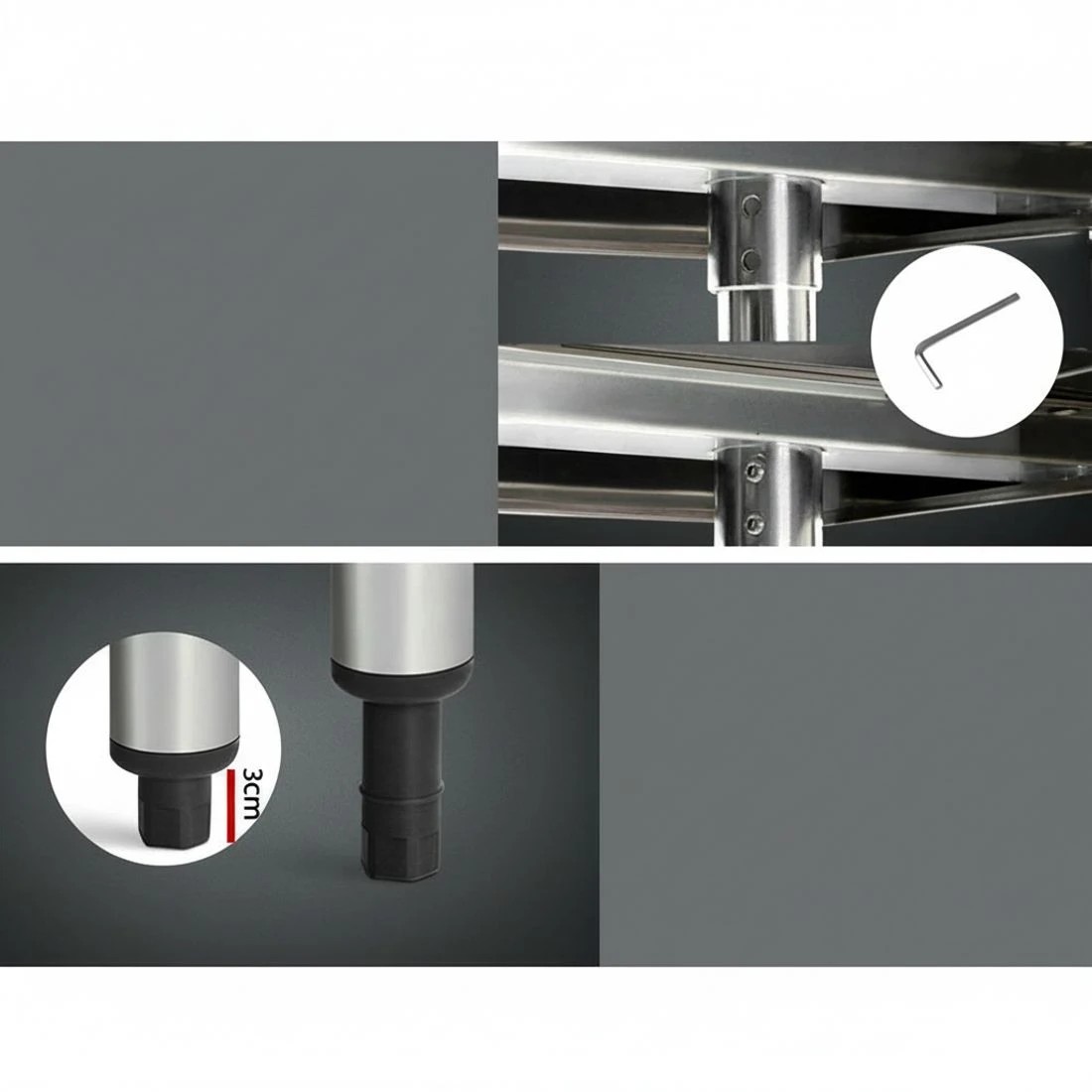 5 Cefito 1219x610mm Stainless Steel Kitchen Bench 304 - Silver, 5 of 6