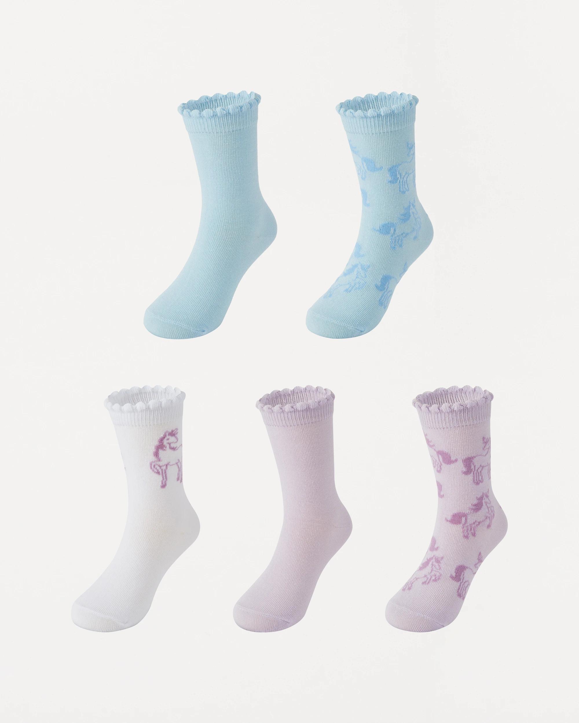 1 5 Pack Crew Socks Ppl Uncn, 1 of 3