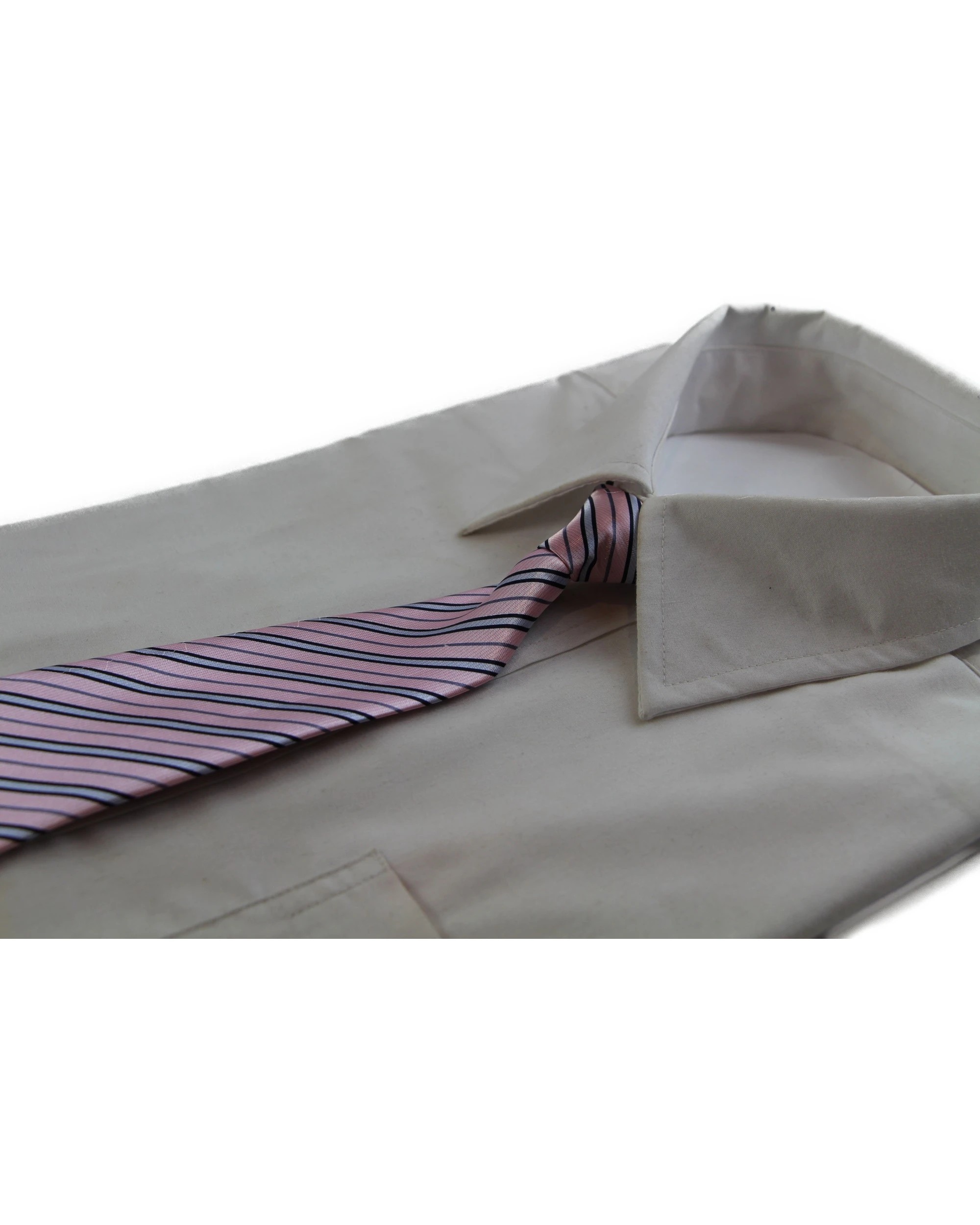1 Zasel Kids Boys Light Pink & Black Diagonal Patterned Elastic Neck Tie, 1 of 2