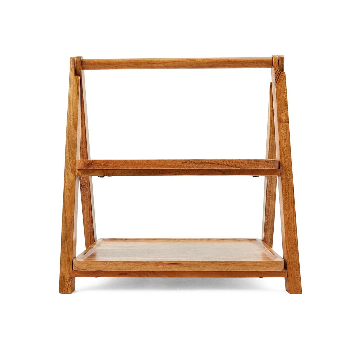 4 2 Tier Acacia Serving Stand, 4 of 10