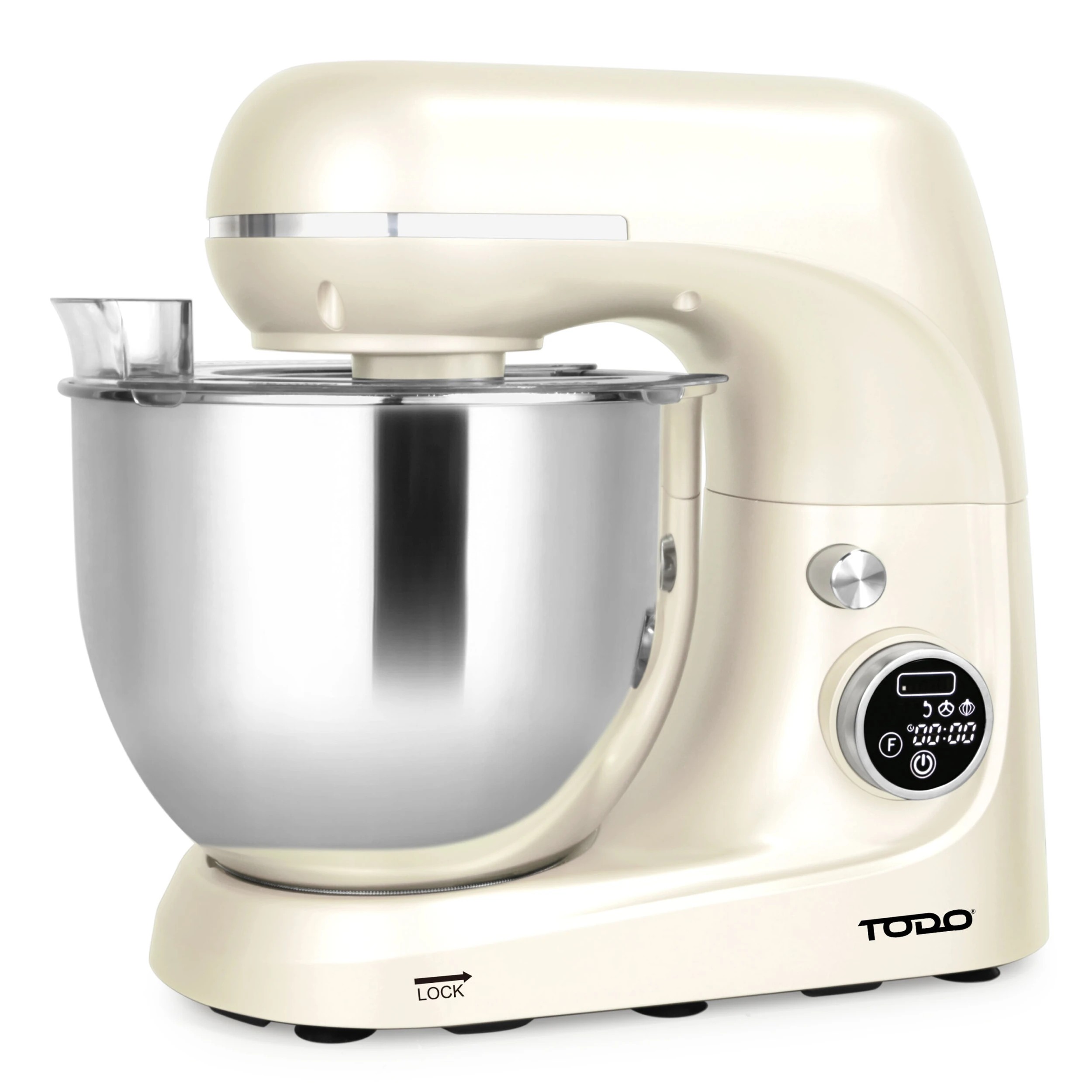2 Todo 1100w Electric Stand Mixer 5.3l Stainless Steel Bowl Heated Fermentation Lcd Touch Screen Control
 - Cream, 2 of 7
