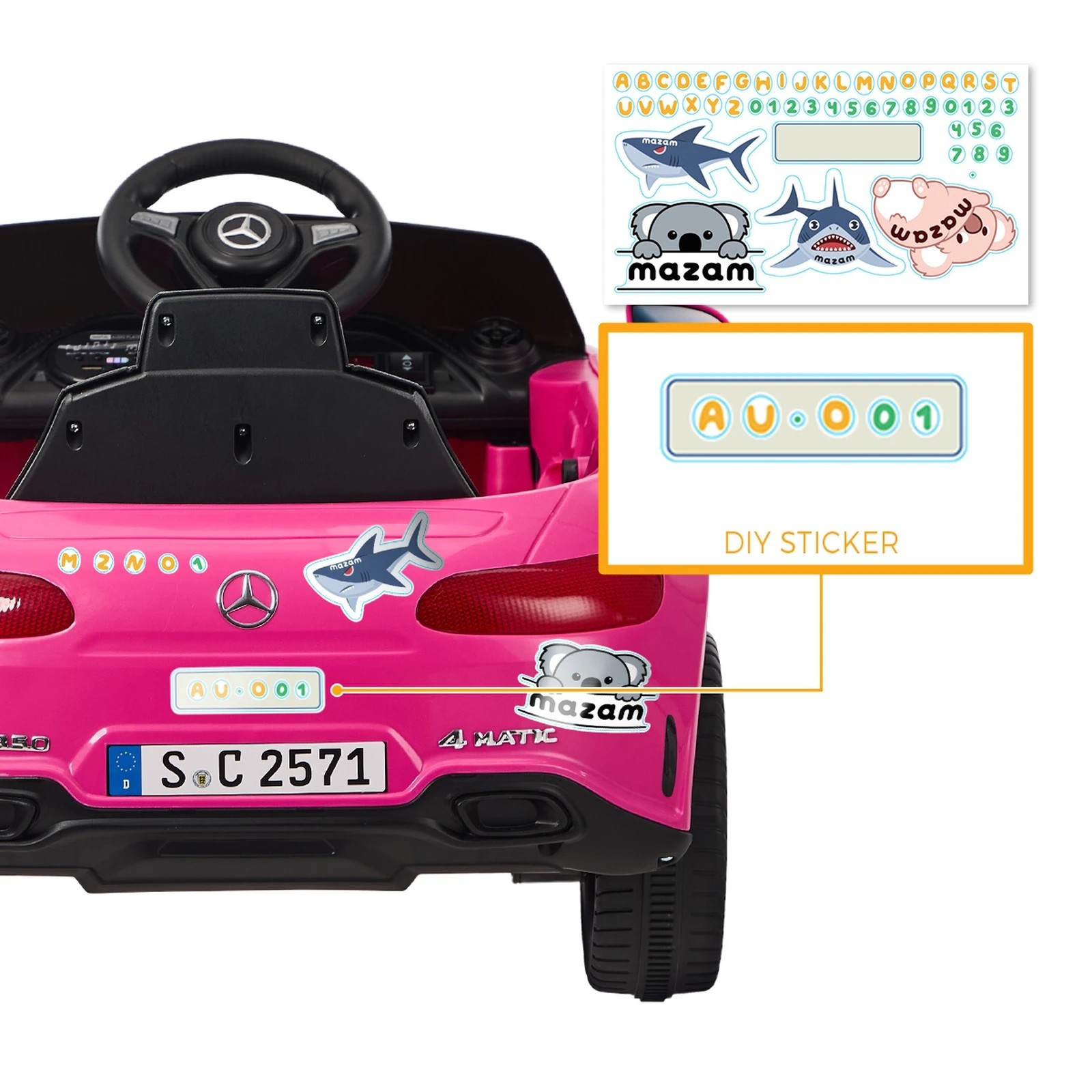 8 Kids Ride On Car 12V Mercedes-Benz Licensed Remote Control Toy
 - pink, 8 of 10