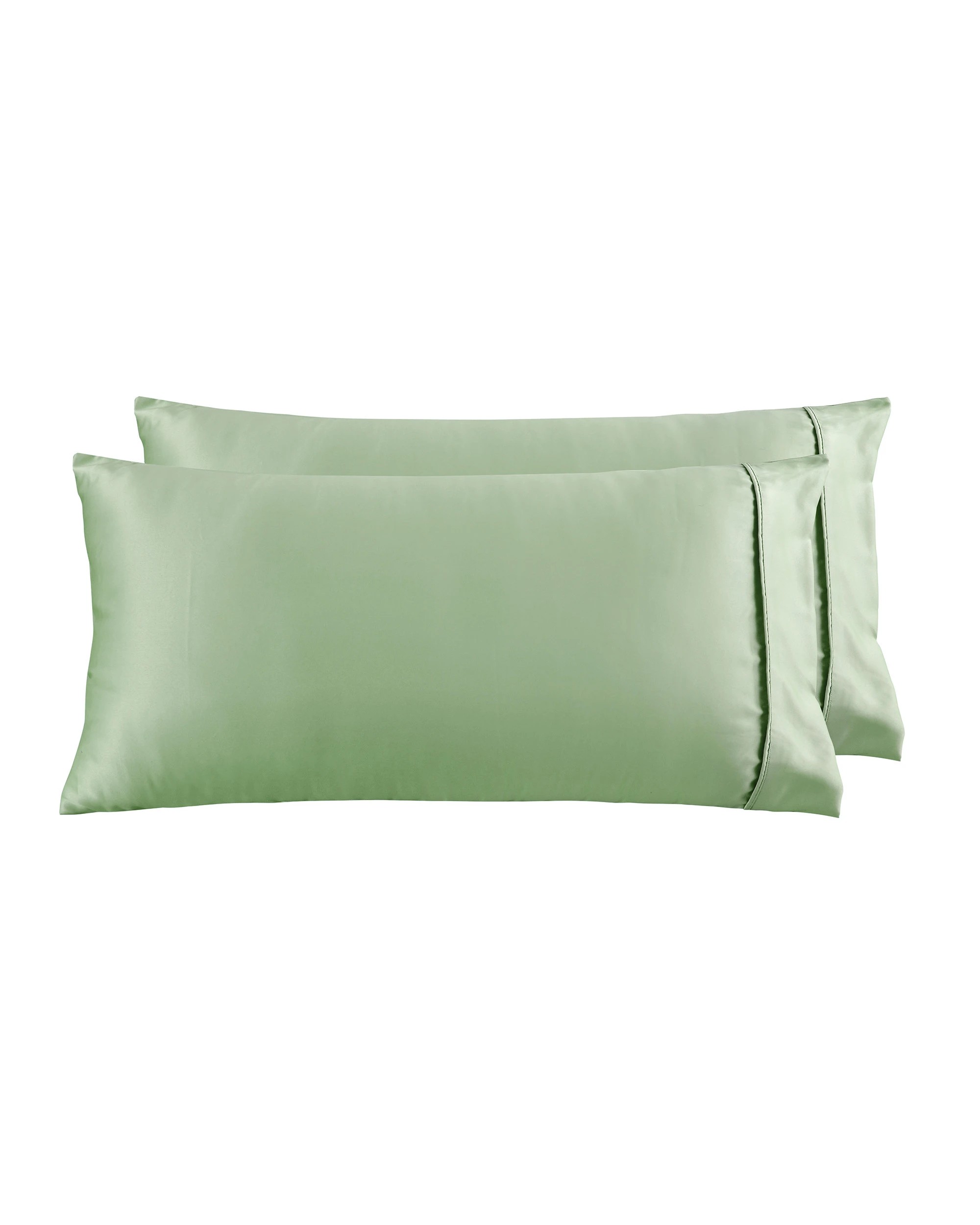 2 Dreamaker Matte Satin King Pillowcase Twin Pack - Sage, 2 of 5