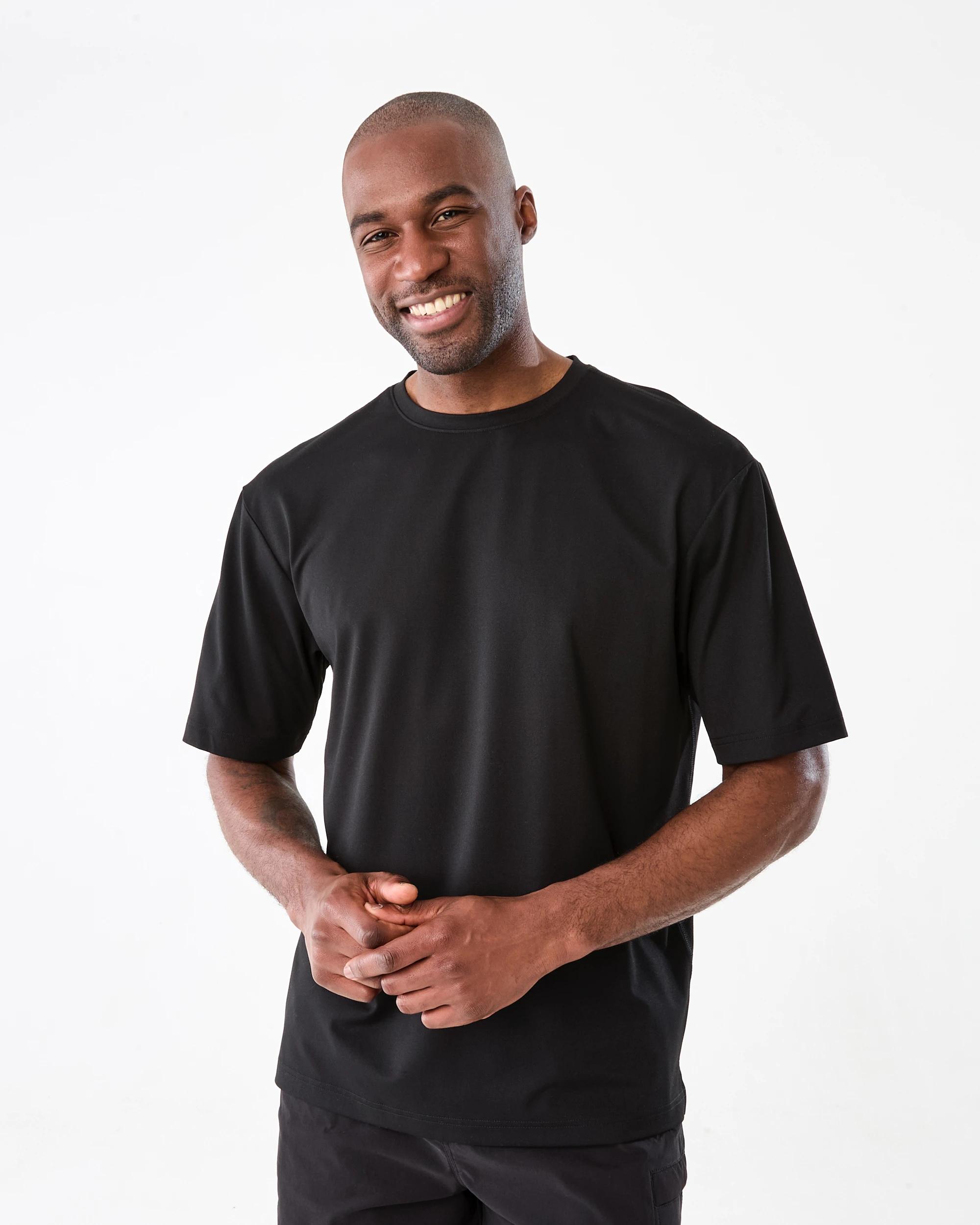1 Active Mens Oversized Training T-shirt BLACK, 1 of 8