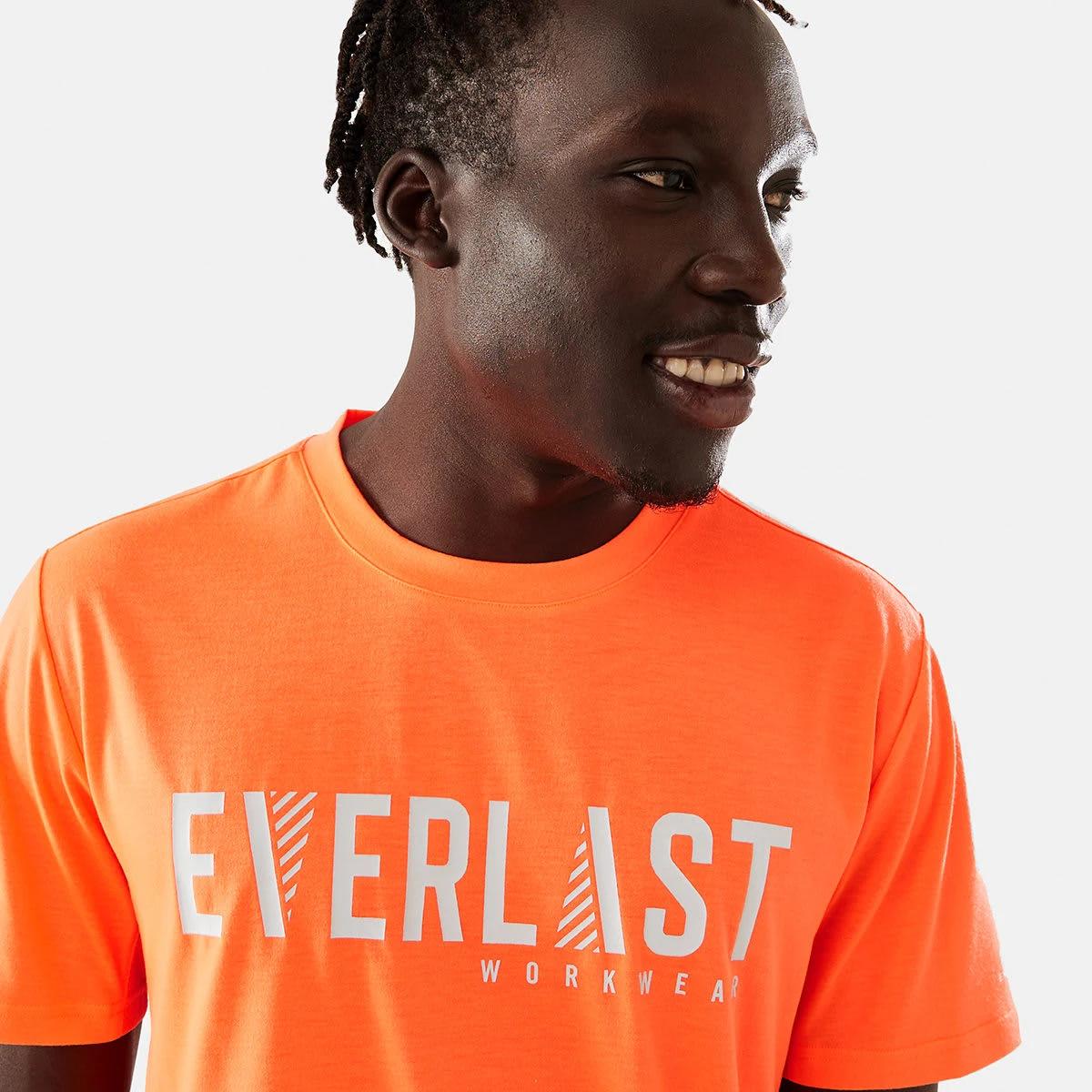 4 Everlast Mens Workwear Fluorescent T-shirt Orange, 4 of 6