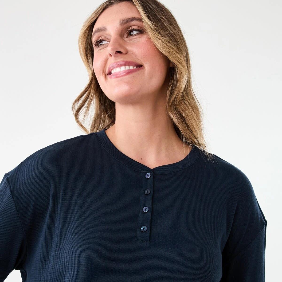 4 Long Sleeve Comfort Rib Top Midnight, 4 of 5