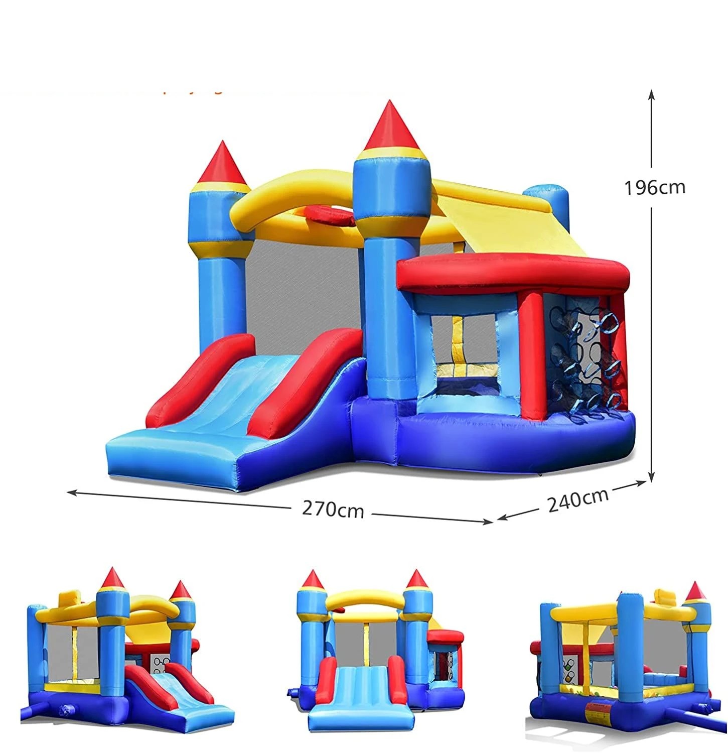 2 Costway 5-IN-1 Inflatable Jumping Castle Bouncer Playhouse No Blower, 2 of 2