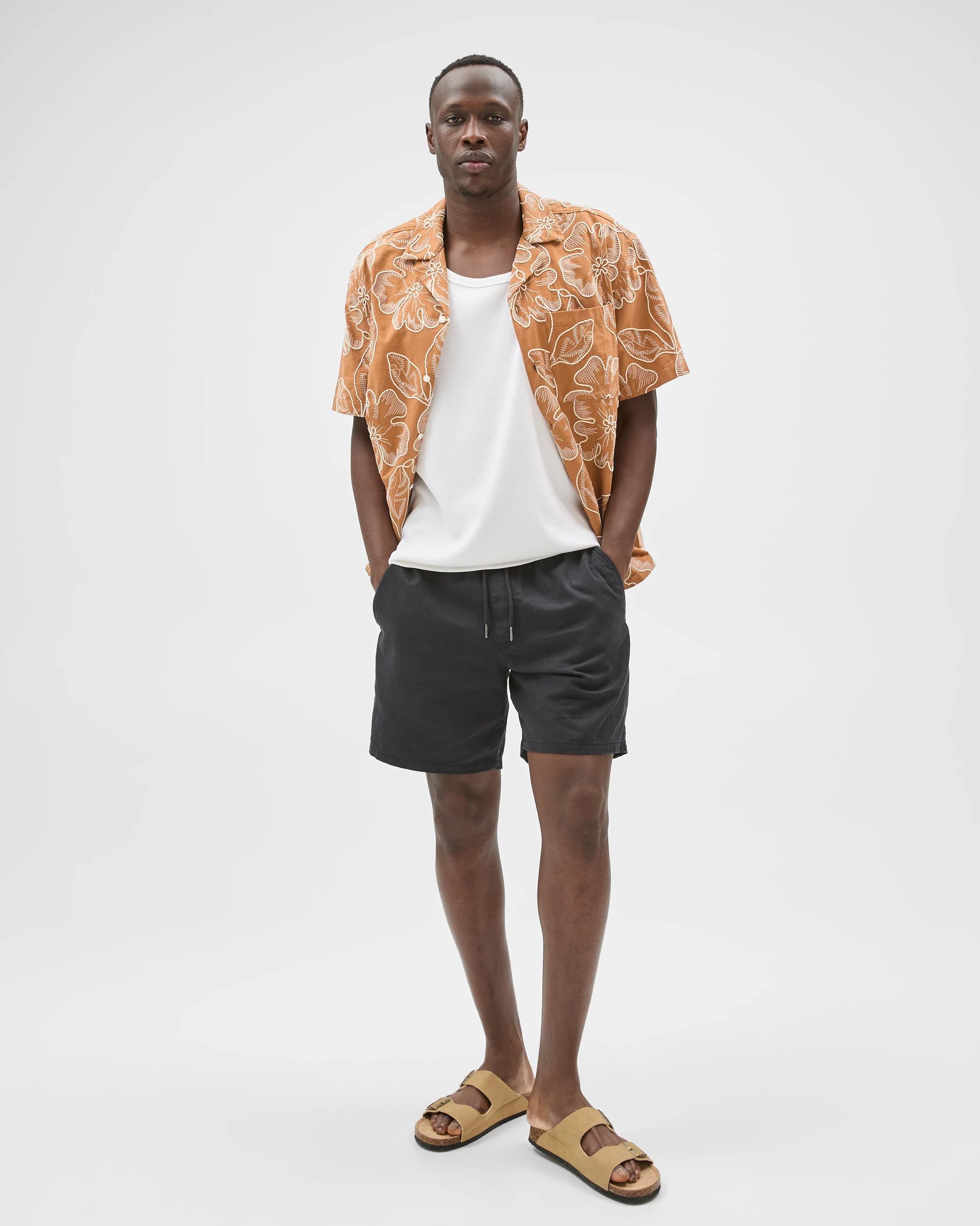 3 Commons Australian Cotton Boxy Fit Embroidered Shirt CLAY, 3 of 7