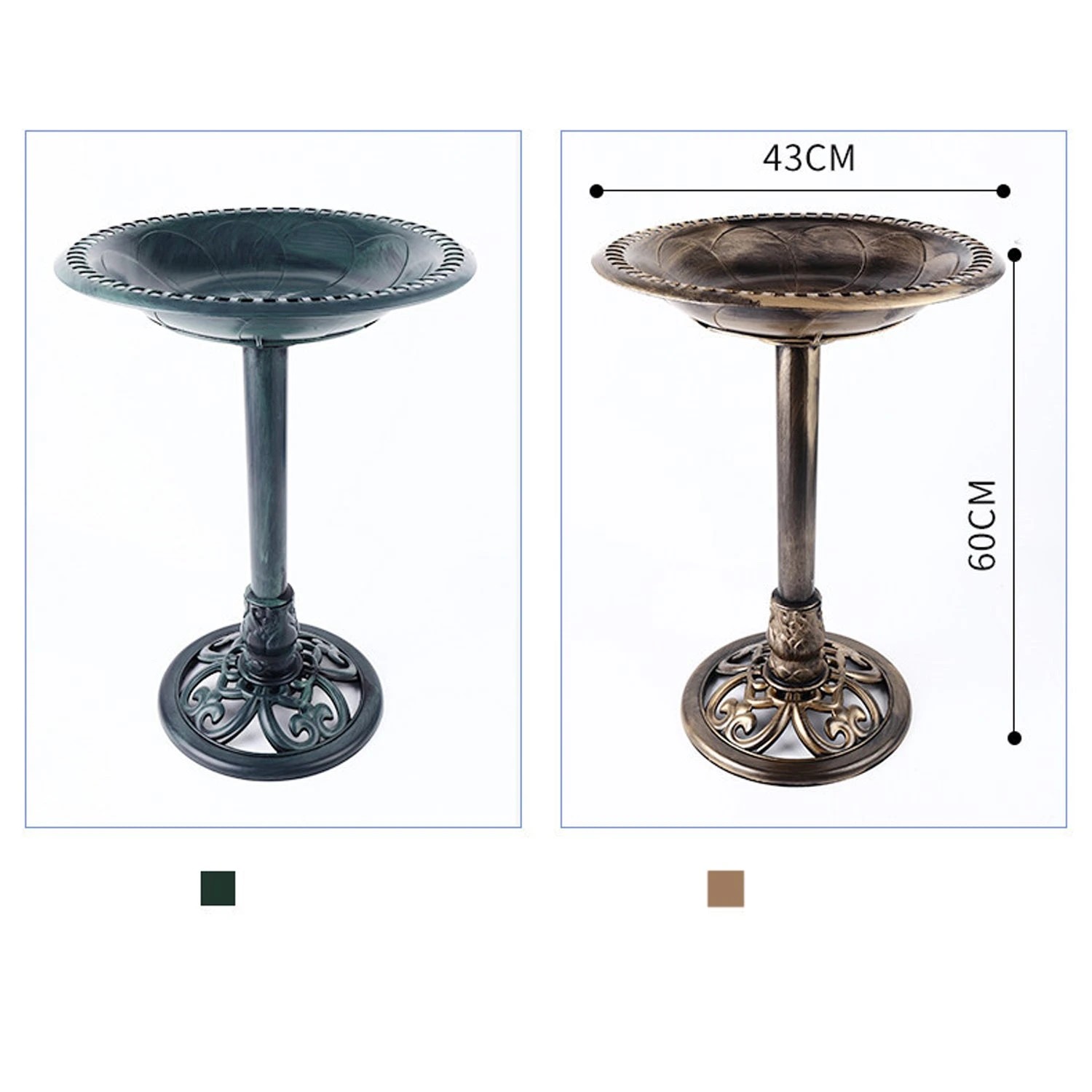 8 Petbro Birdbath Water Bowl Bird Bath Feeder Station Outdoor Pedestal Garden Decor Art, 8 of 10